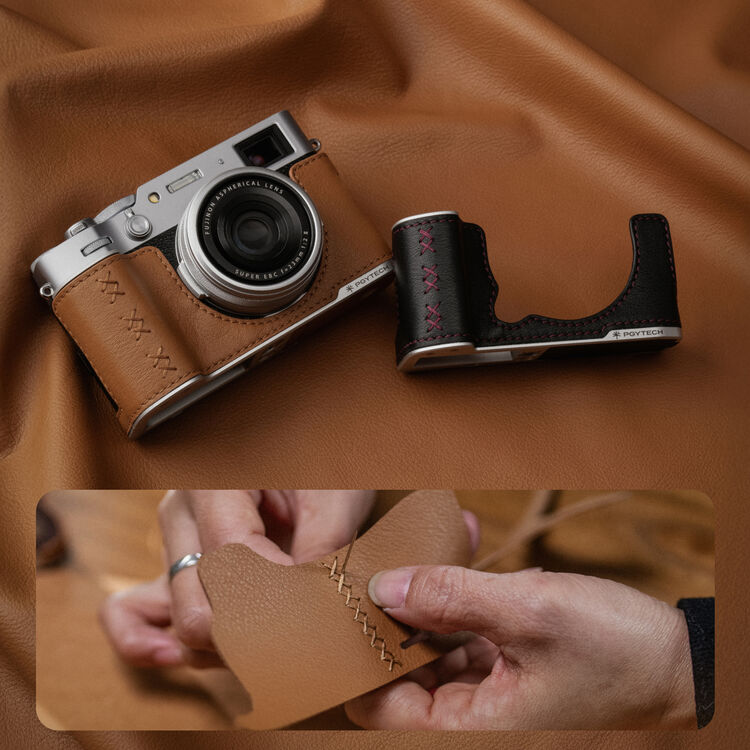 Чехол PGYTECH Leather Camera Case для Fujifilm X-M5, цвет: Midnight Black