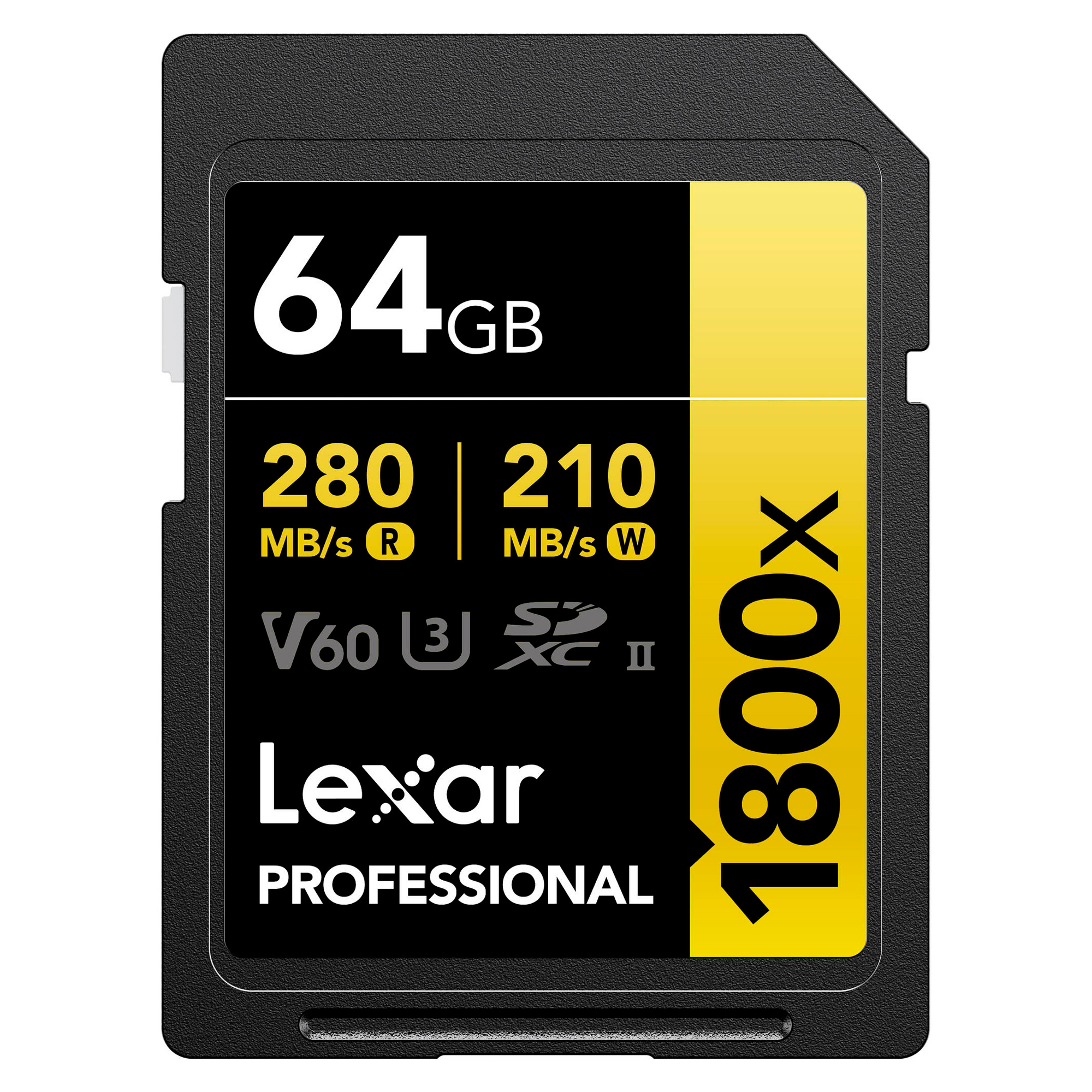 Карта памяти Lexar SDXC 64GB Professional 1800x UHS-II U3 V60 (280/210 MB/s)