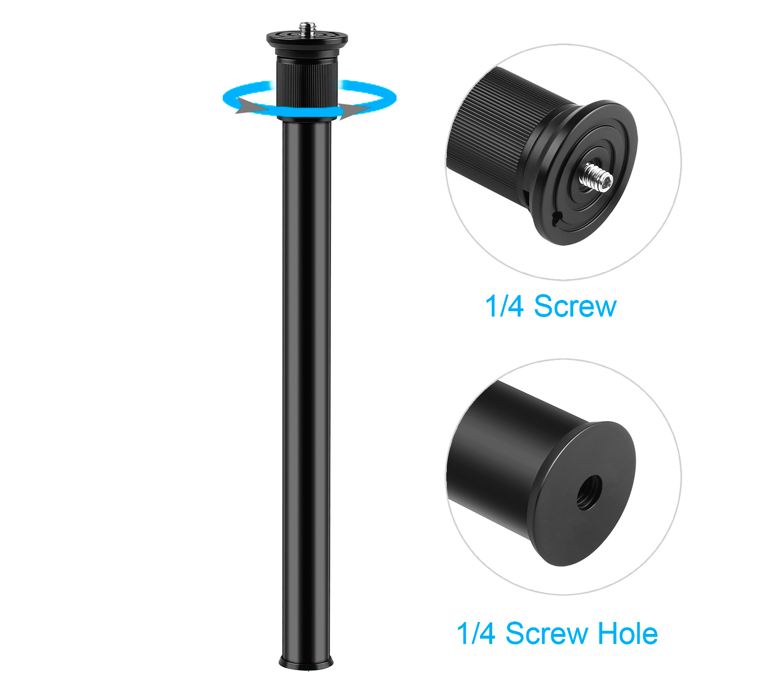 Телескопическая колонна Puluz PU3063B со струбциной и 2 адаптерами 5/8"