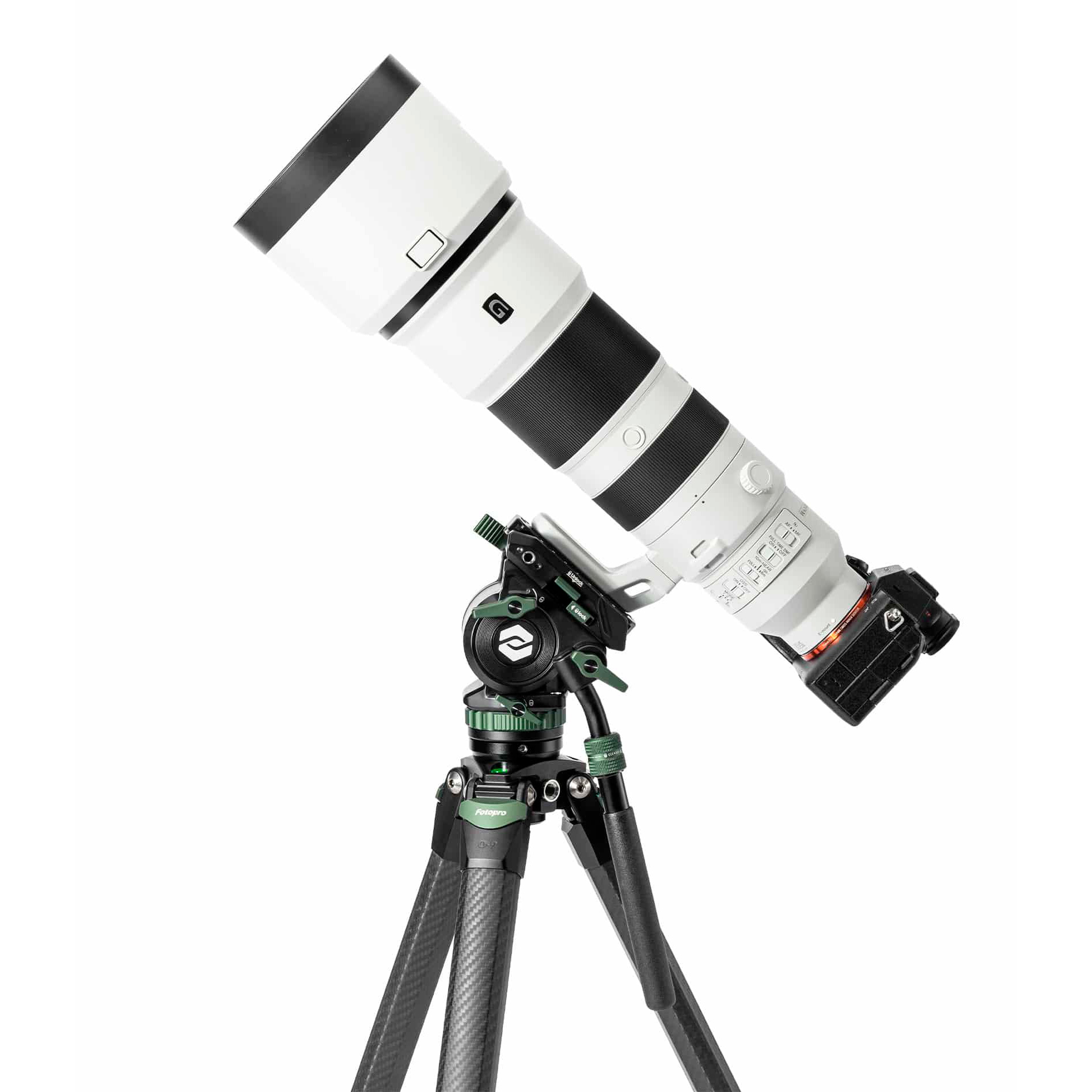 Штатив Fotopro Origin O-9+MH-12, черный с зеленым, до 6 кг