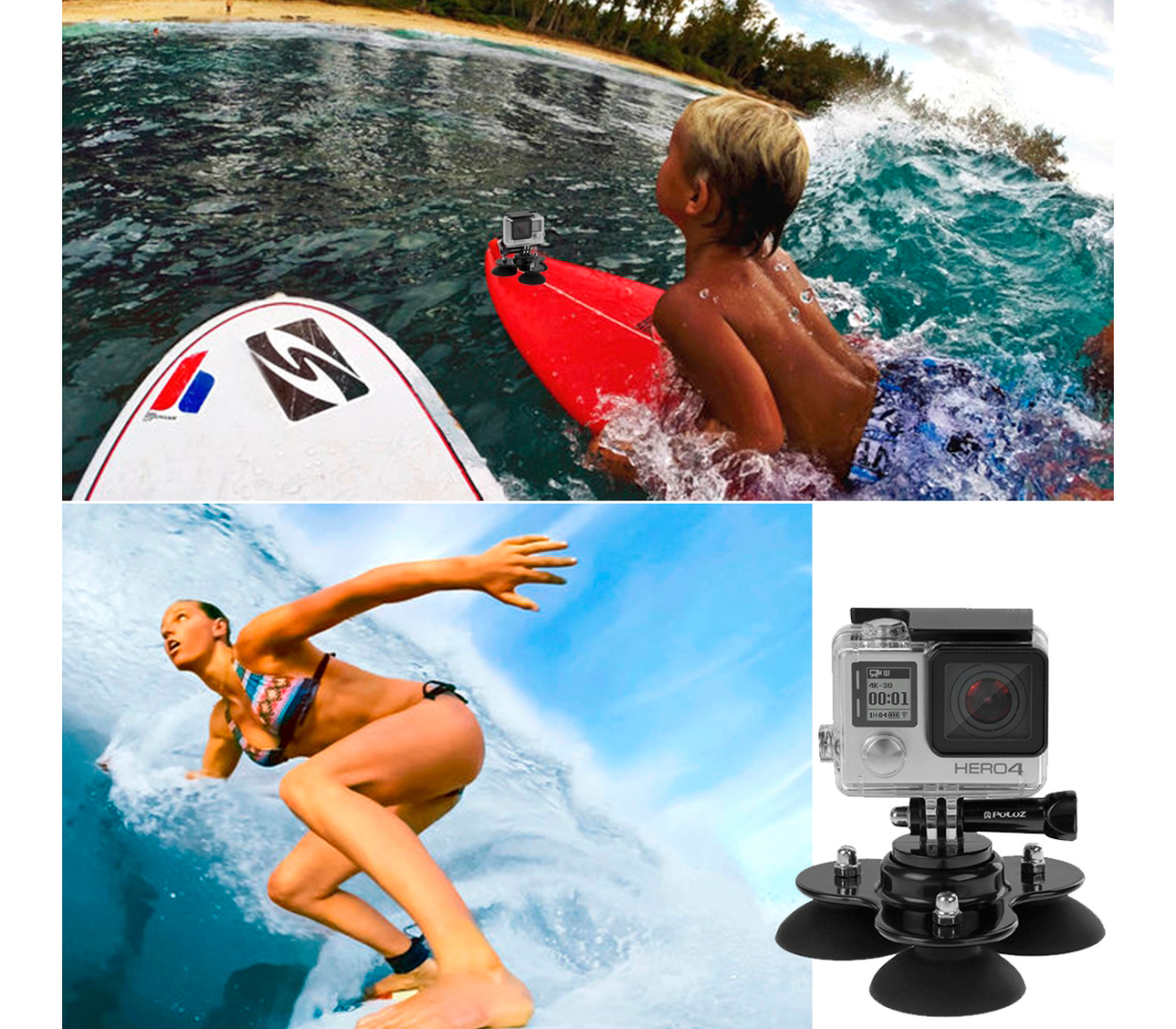 Присоска для экшн-камер Puluz PU164B Triangle Suction Cup Mount