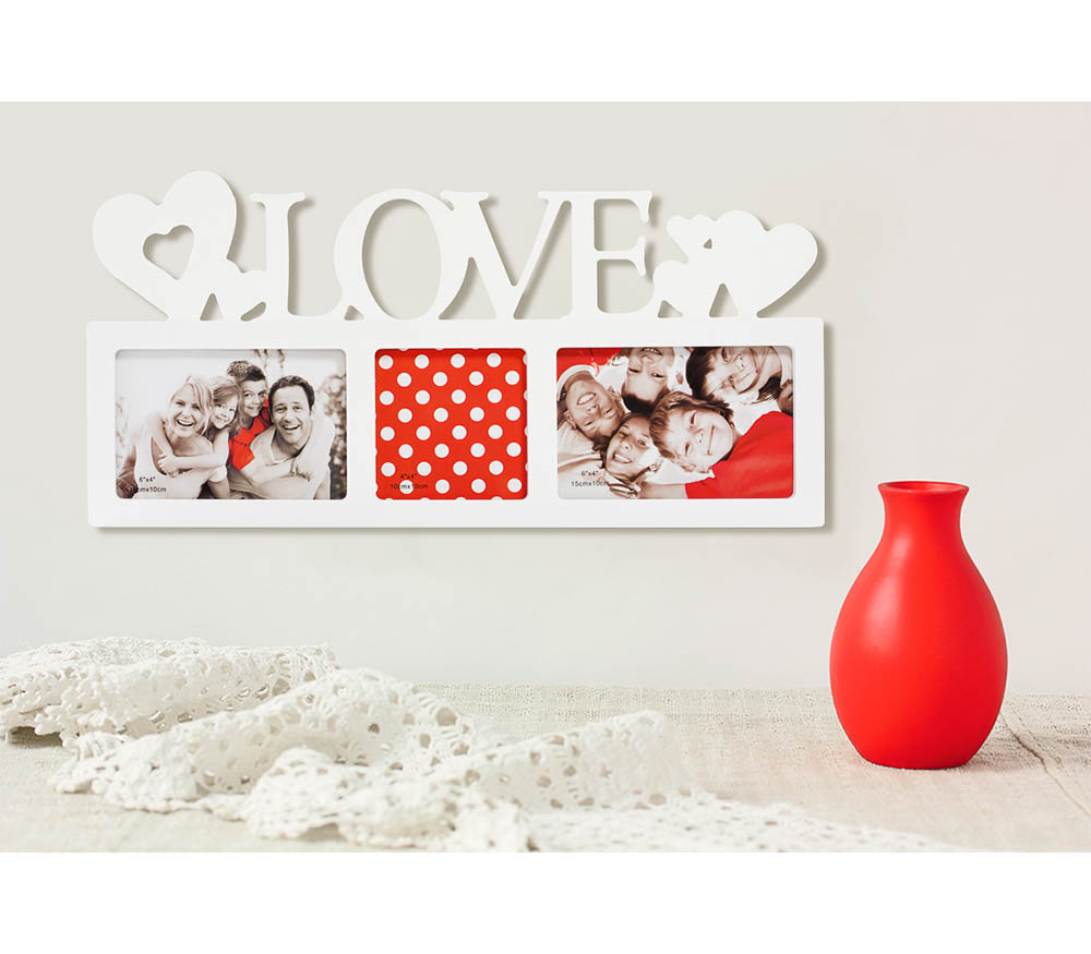 Мультирамка Fotografia Love на 3 фото 10х15 см, белая