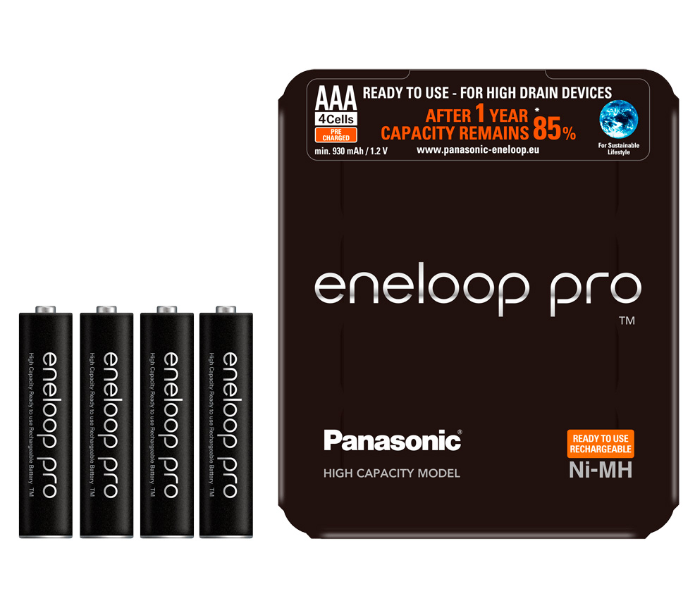 Аккумуляторы Panasonic Eneloop PRO AAA 900 мАч, 4 шт. (BK-4HCDE/4LE)