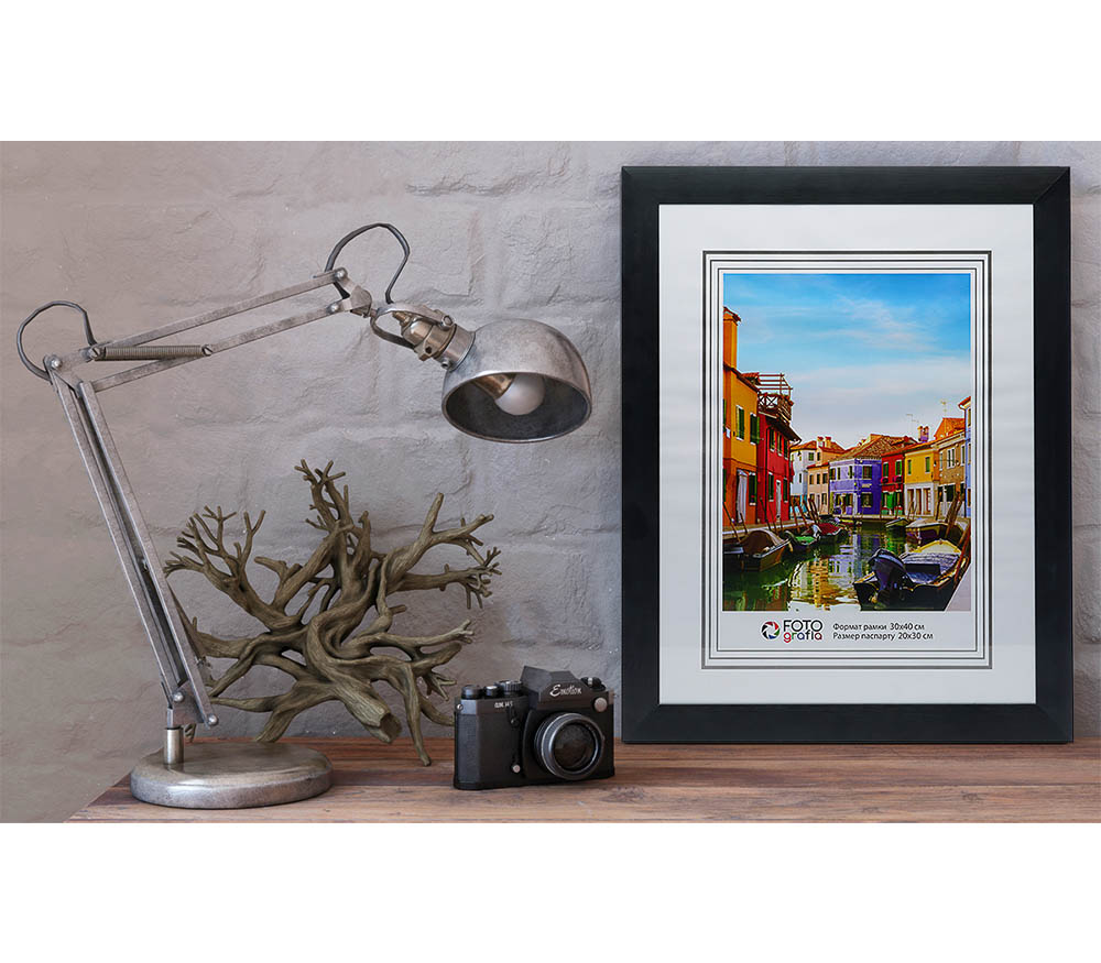 Фоторамка Fotografia 30х40 см, алюминий, черная (FFAL-9108)