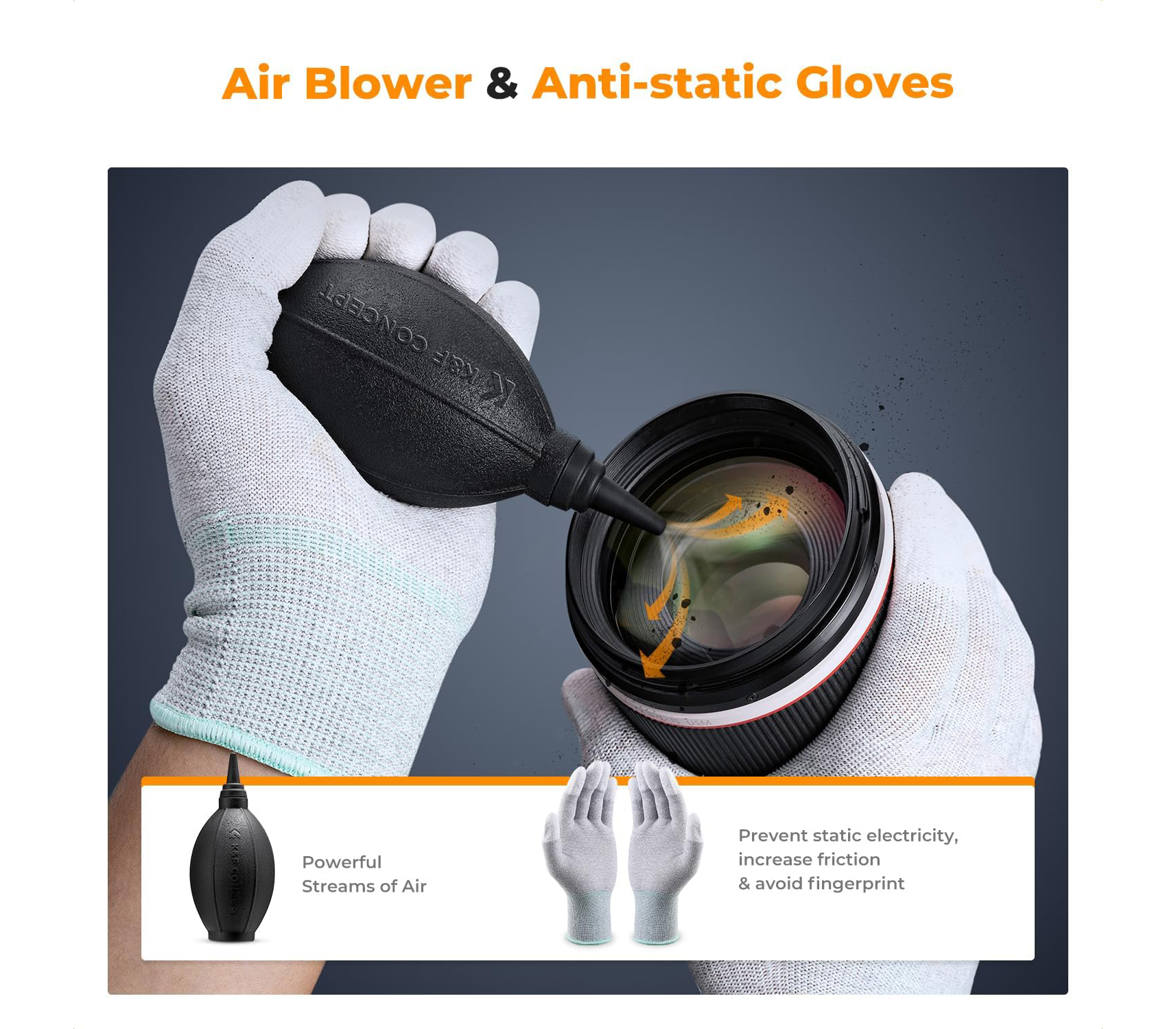 Набор для чистки K&F Concept 1868, матриц и оптики, 23 в 1