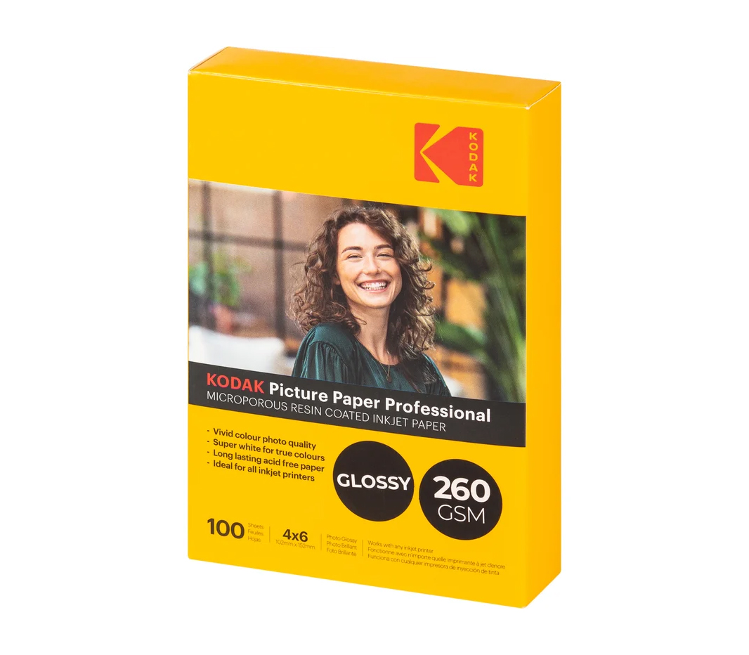Фотобумага Kodak Paper Professional Glossy, глянцевая, 10x15 см, 260г/м2, 100 листов