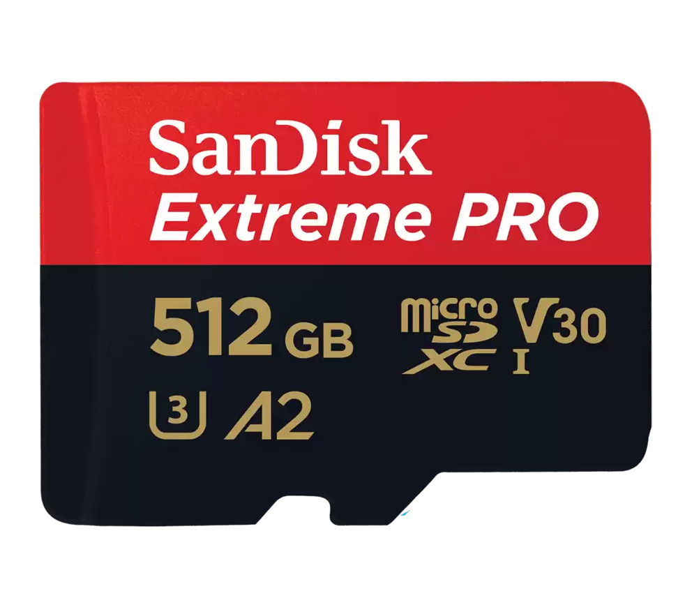 Карта памяти SanDisk MicroSDXC 512GB Extreme Pro UHS-I  A2 V30 U3 200/140MB/s + SD-адаптер