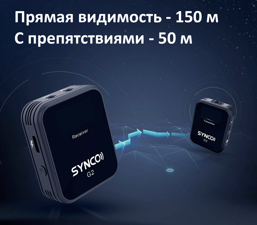 Беспроводная система Synco G2 A2, 2.4 ГГц, 2 передатчика + приемник, 3.5 мм TRS / TRRS + USB-C