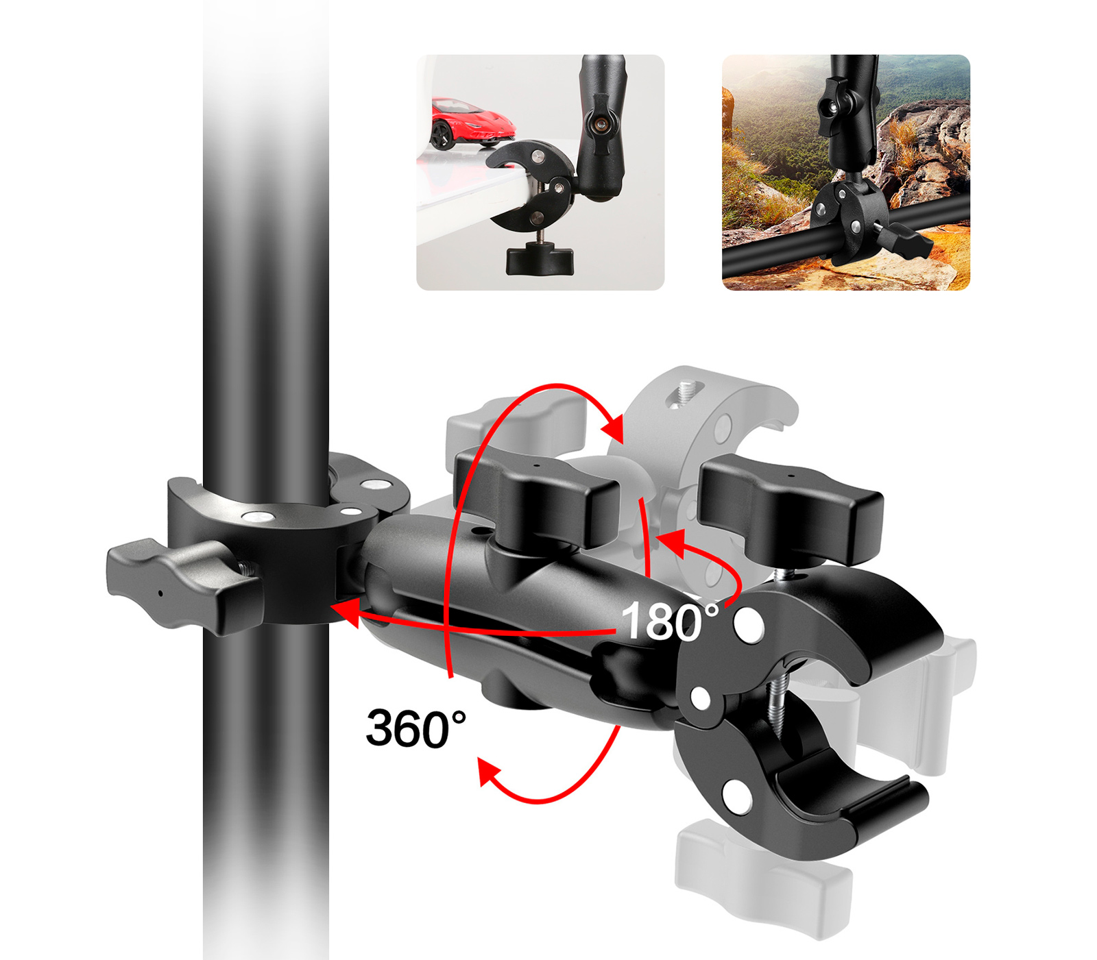 Двусторонний зажим Puluz PU849B Dualheads Crab Mount