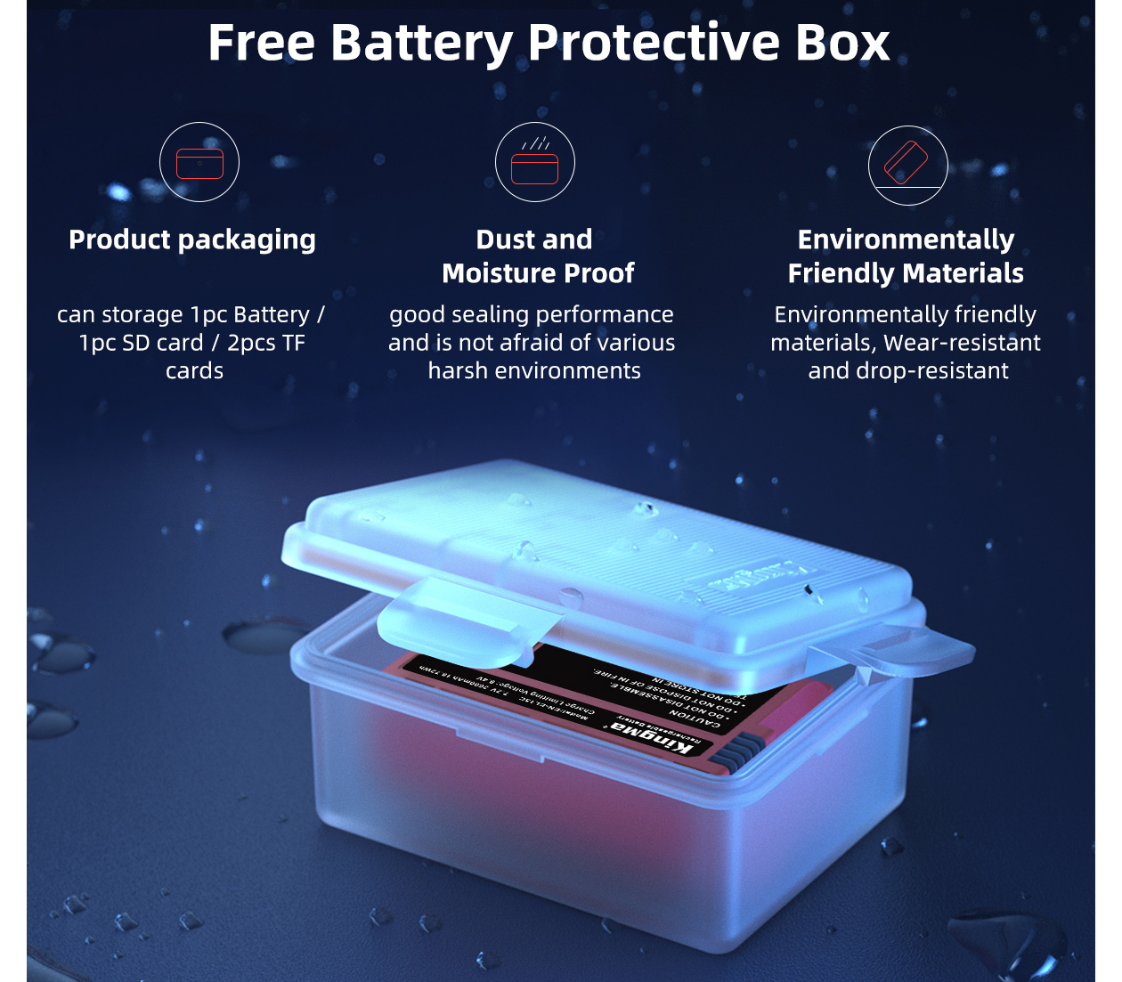 Аккумулятор Kingma EN-EL15C с защитным кейсом, 2600 мАч