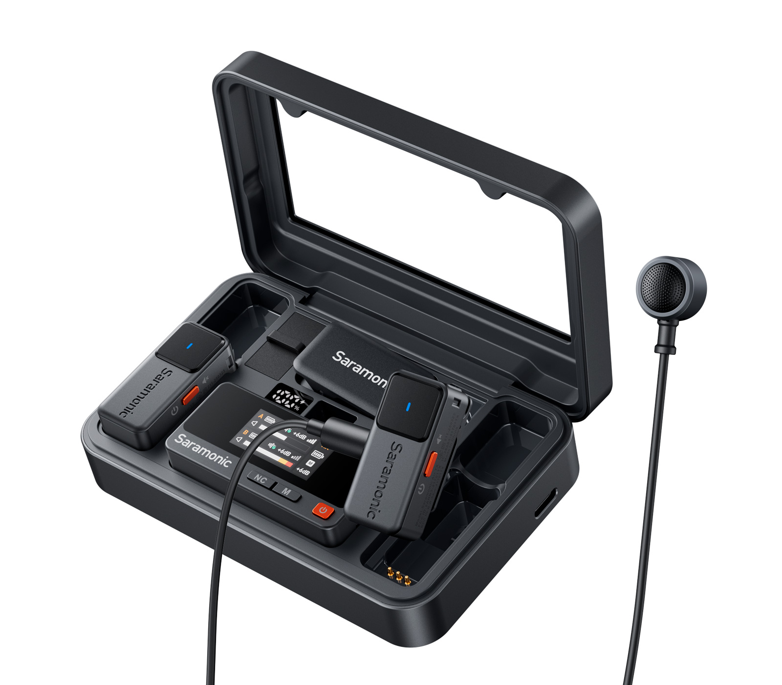 Беспроводная система Saramonic Air-02, TX+TX+RX, приемник, 2 передатчика, 2 петлички, кейс