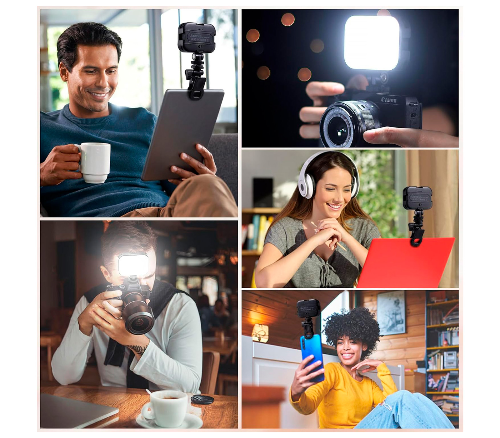 Осветитель Ulanzi VL100X Selfie Light Clip, 2500-6500К,