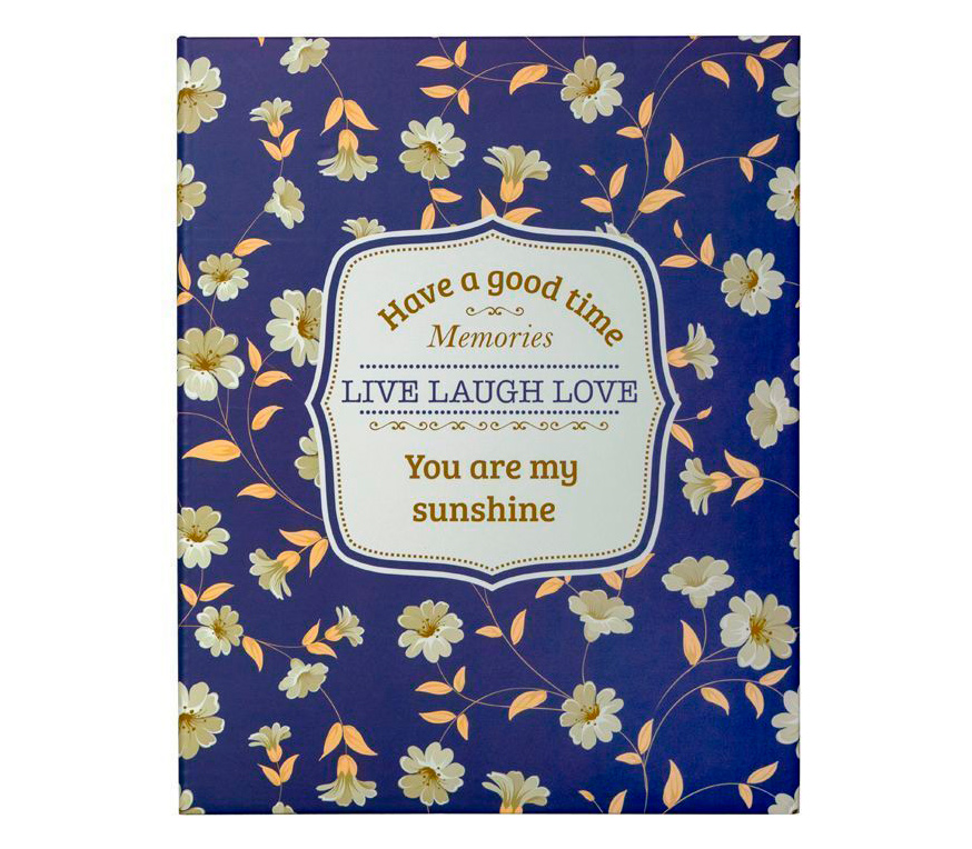 Фотоальбом Мирам 10x15 см 200 фото, цветы, синий