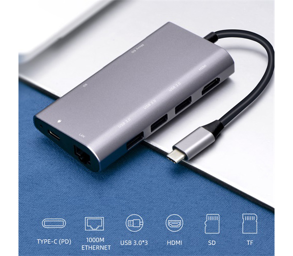 Карт-ридер Kingma BMU013, хаб 8 в 1, USB Type-C