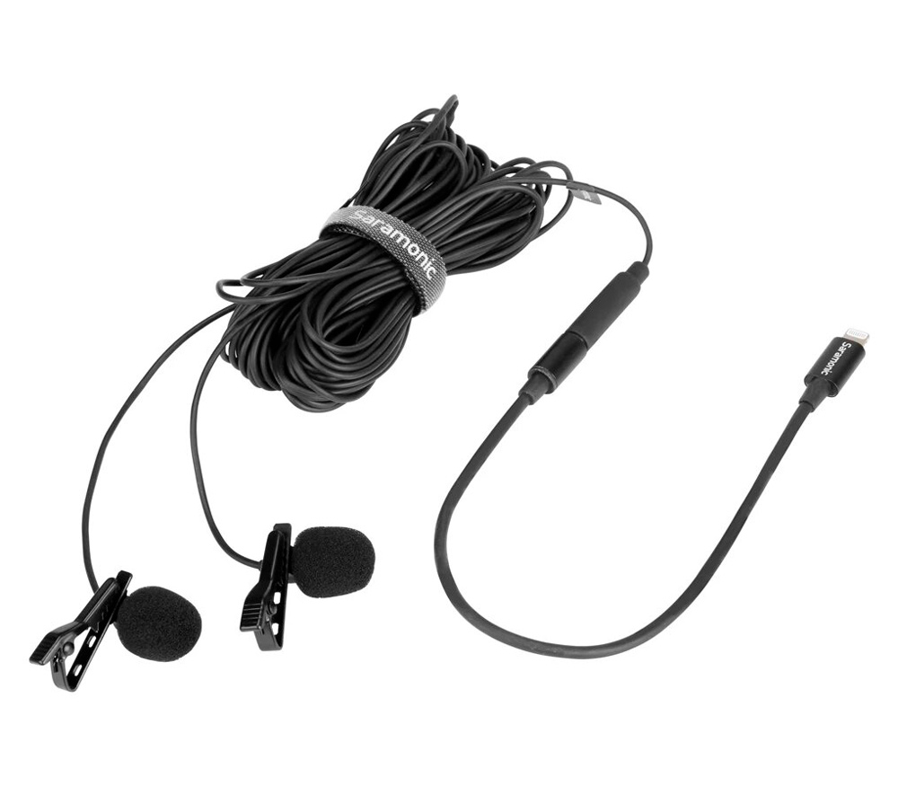 Микрофон Saramonic LavMicro U1C двойной петличный, кабелем 6м, Lighting + 3.5 мм