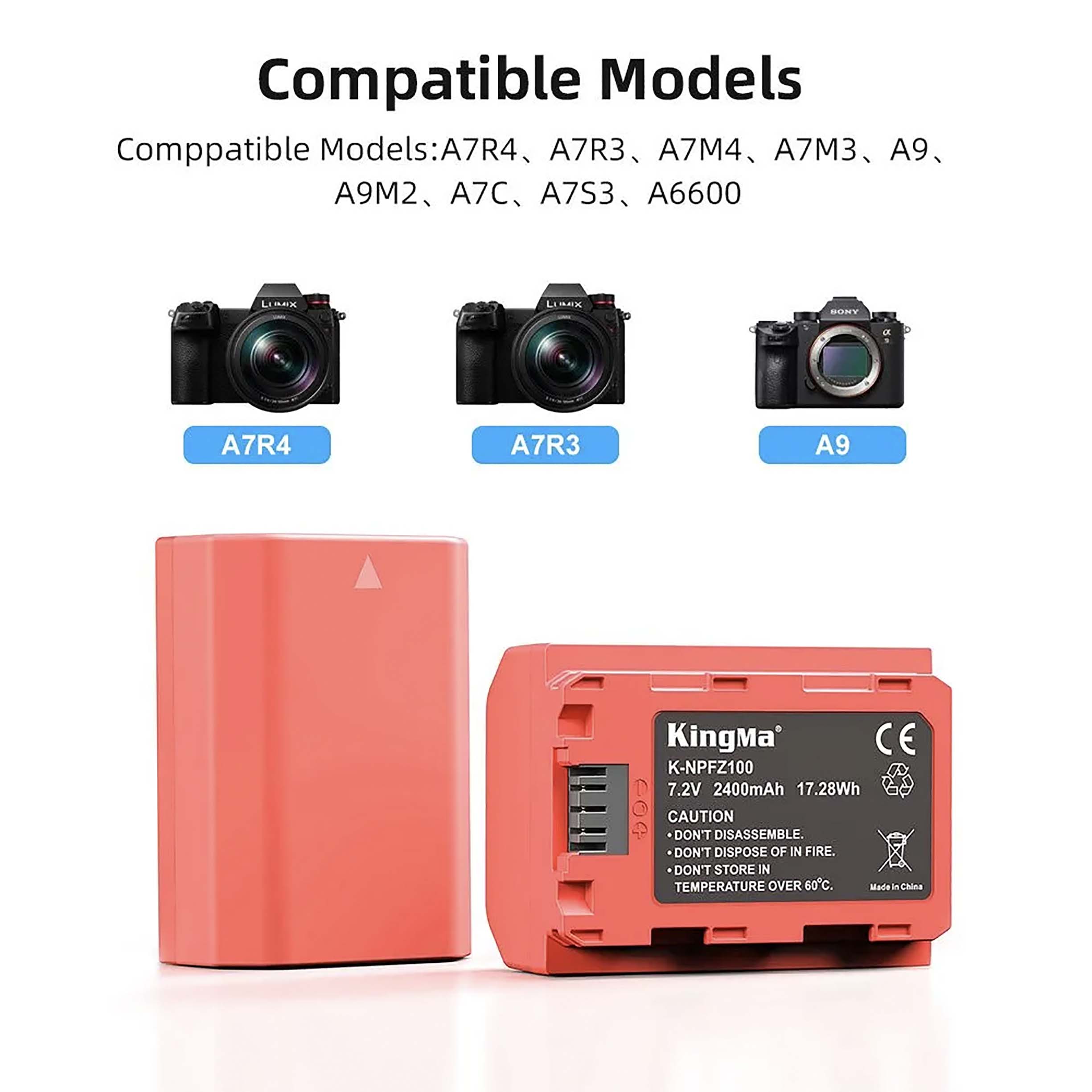 Зарядное устройство Kingma BM058Q + 2 аккумулятора NP-FZ100 2400 мАч