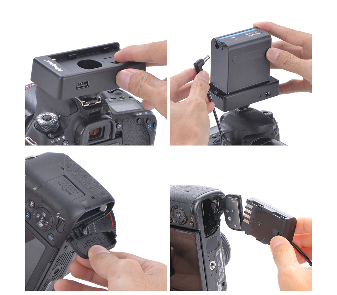 Адаптер питания Kingma DR-BLK22 + батарейная площадка и NP-F980D, вместо DMW-BLK22 и DMW-BLF19