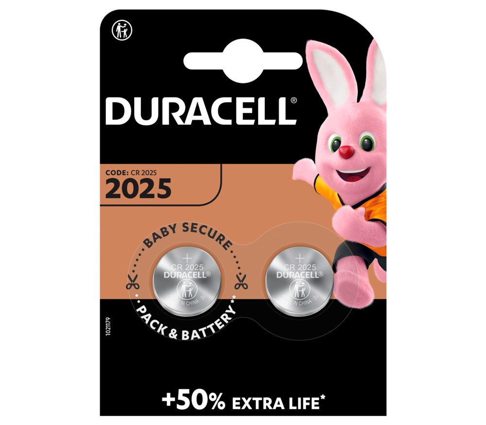 Батарейки Duracell 2025, 2 шт.