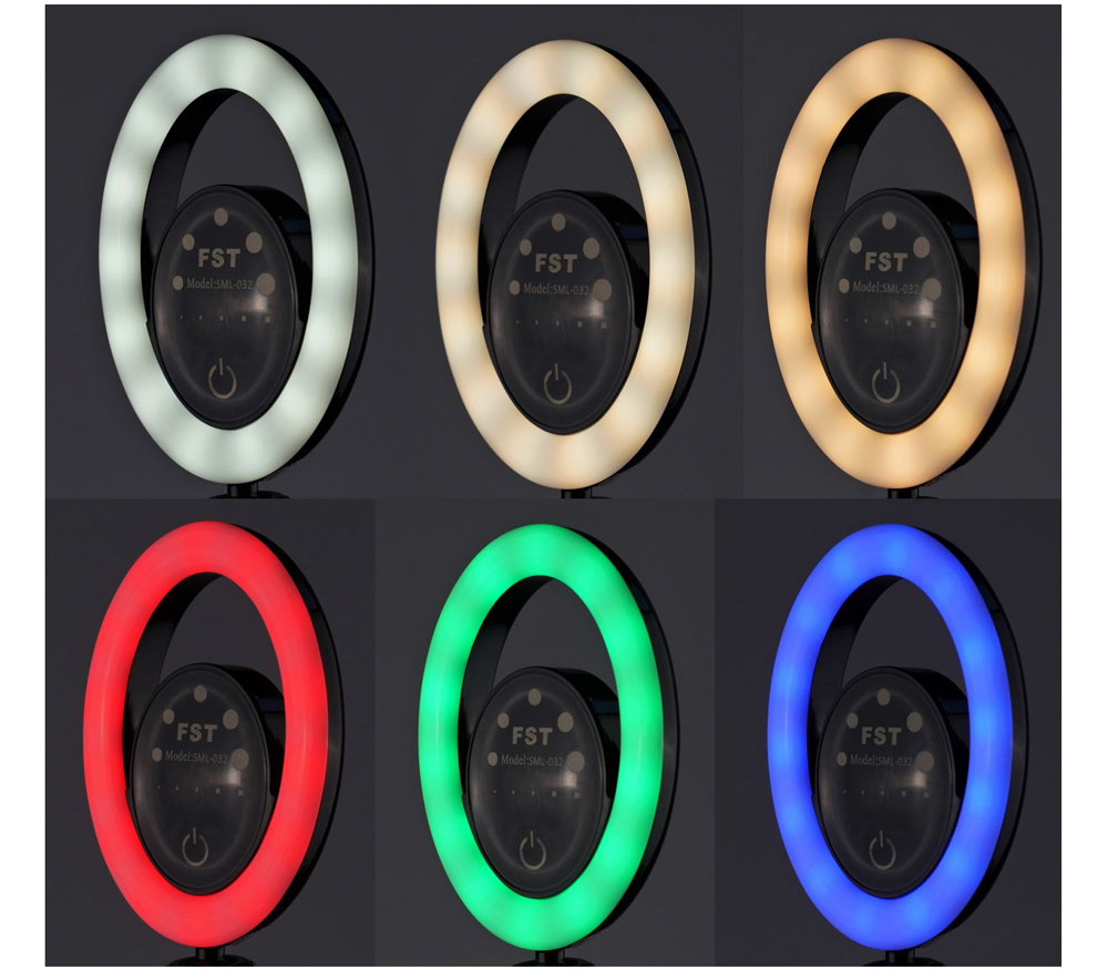 Селфи лампа FST SML-032, светодиодная, 4 Вт, 3200-5600 К, RGB