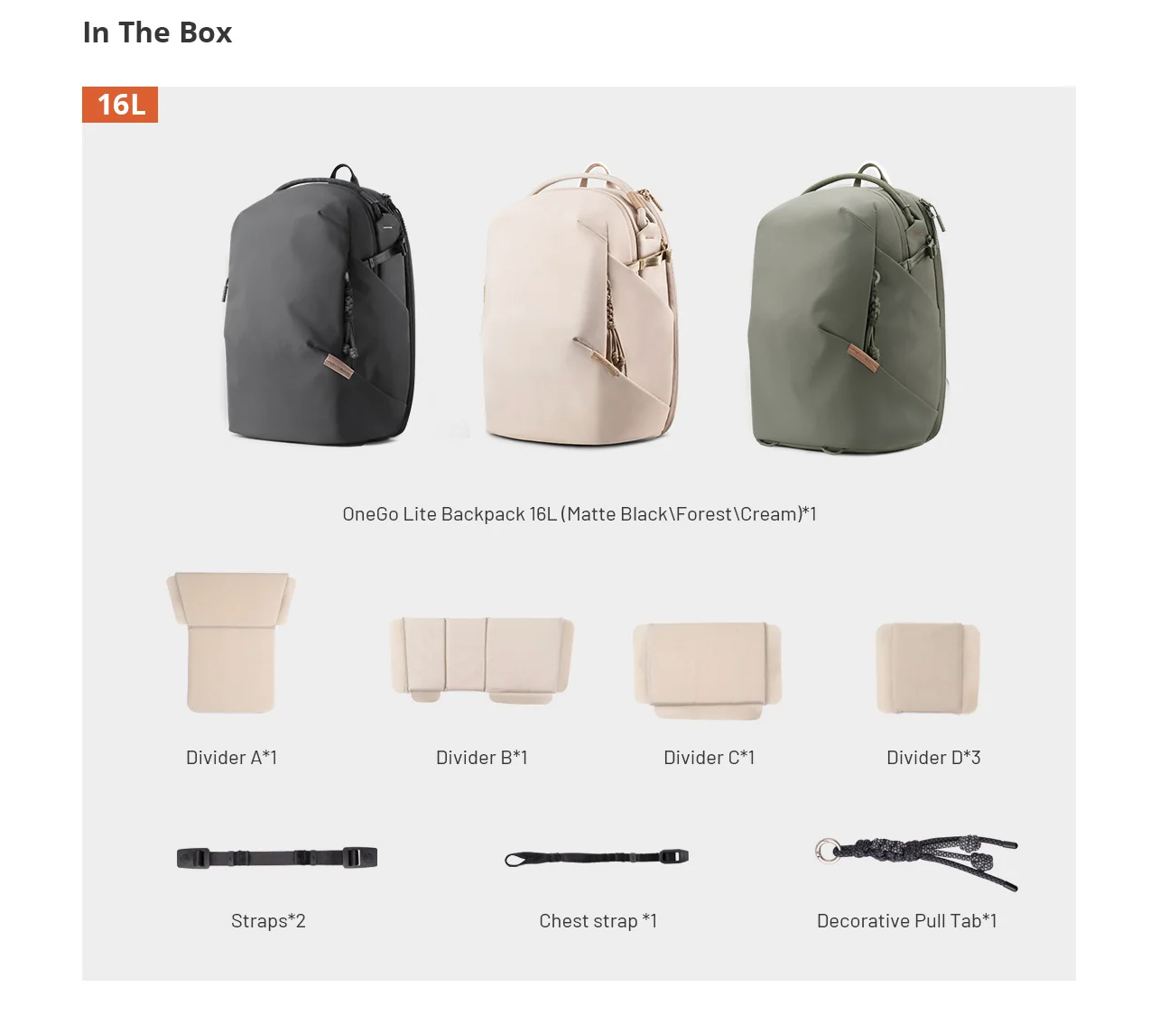 Рюкзак PGYTECH OneGo Lite Backpack 16L, цвет: Cream