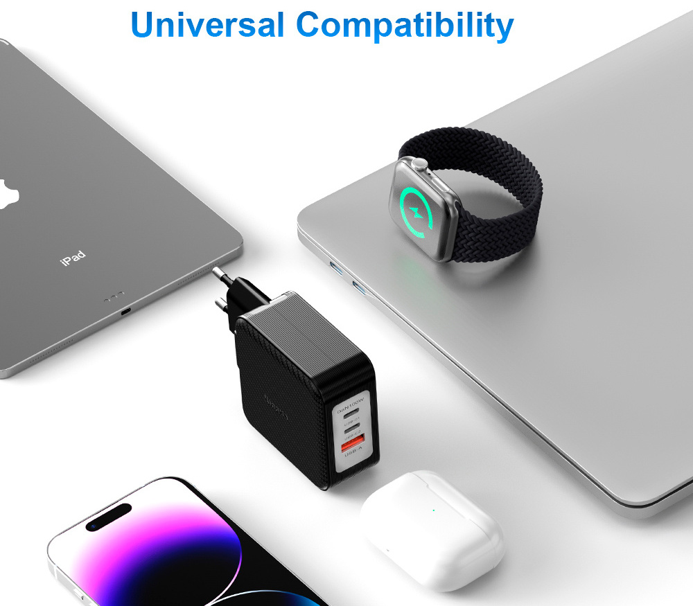 Зарядное устройство Kingma 100W GaN USB Charger, 100 Вт, 2х USB-C + USB-A (уцененный)