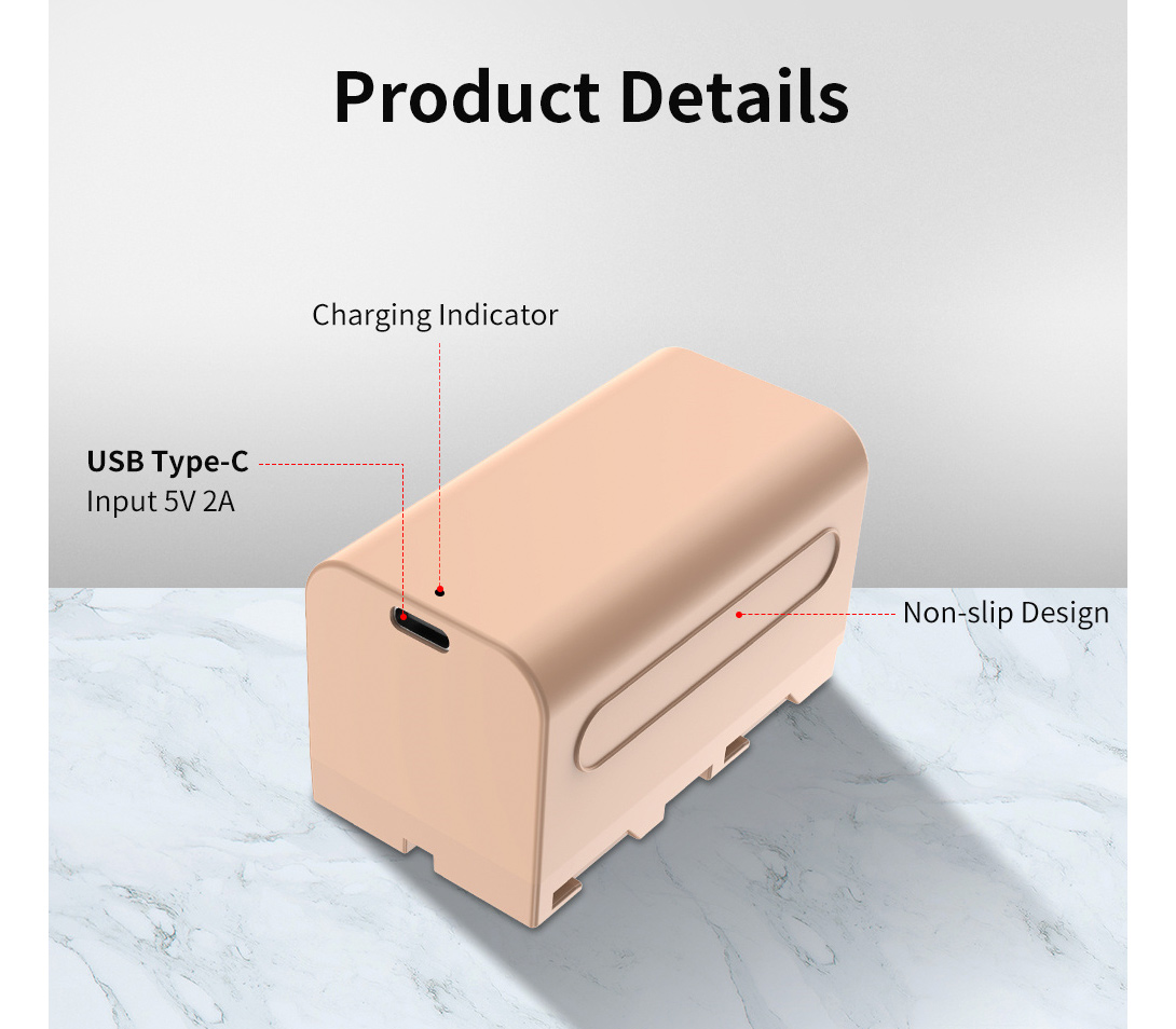 Аккумулятор Kingma NP-F750, 5200 мАч, зарядка USB-C