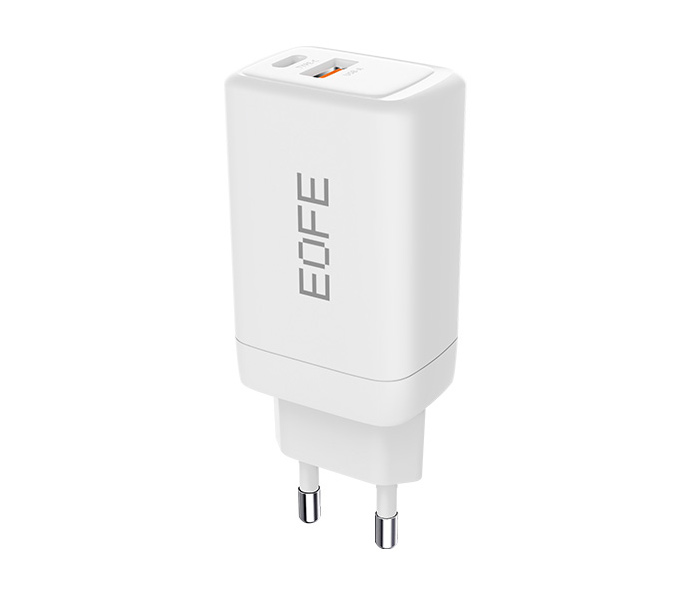 Зарядное устройство EOFE E601, 65 Вт, USB-A + USB-C, белое