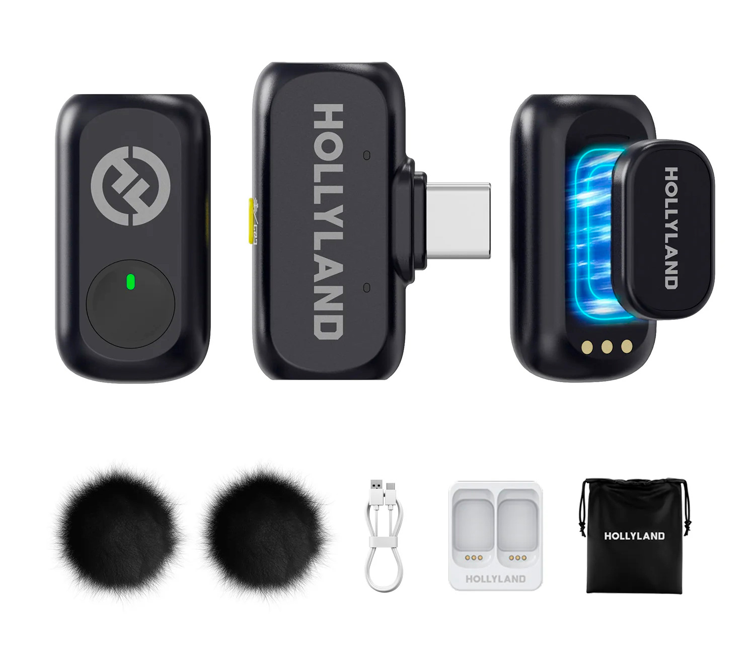 Беспроводная система Hollyland Lark A1 Mini Duo, 2 микрофона, приемник USB-C