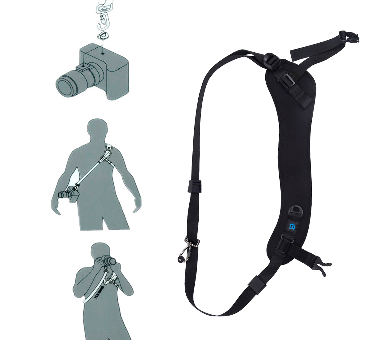 Плечевой ремень Puluz PU6011 Camera Strap, черный
