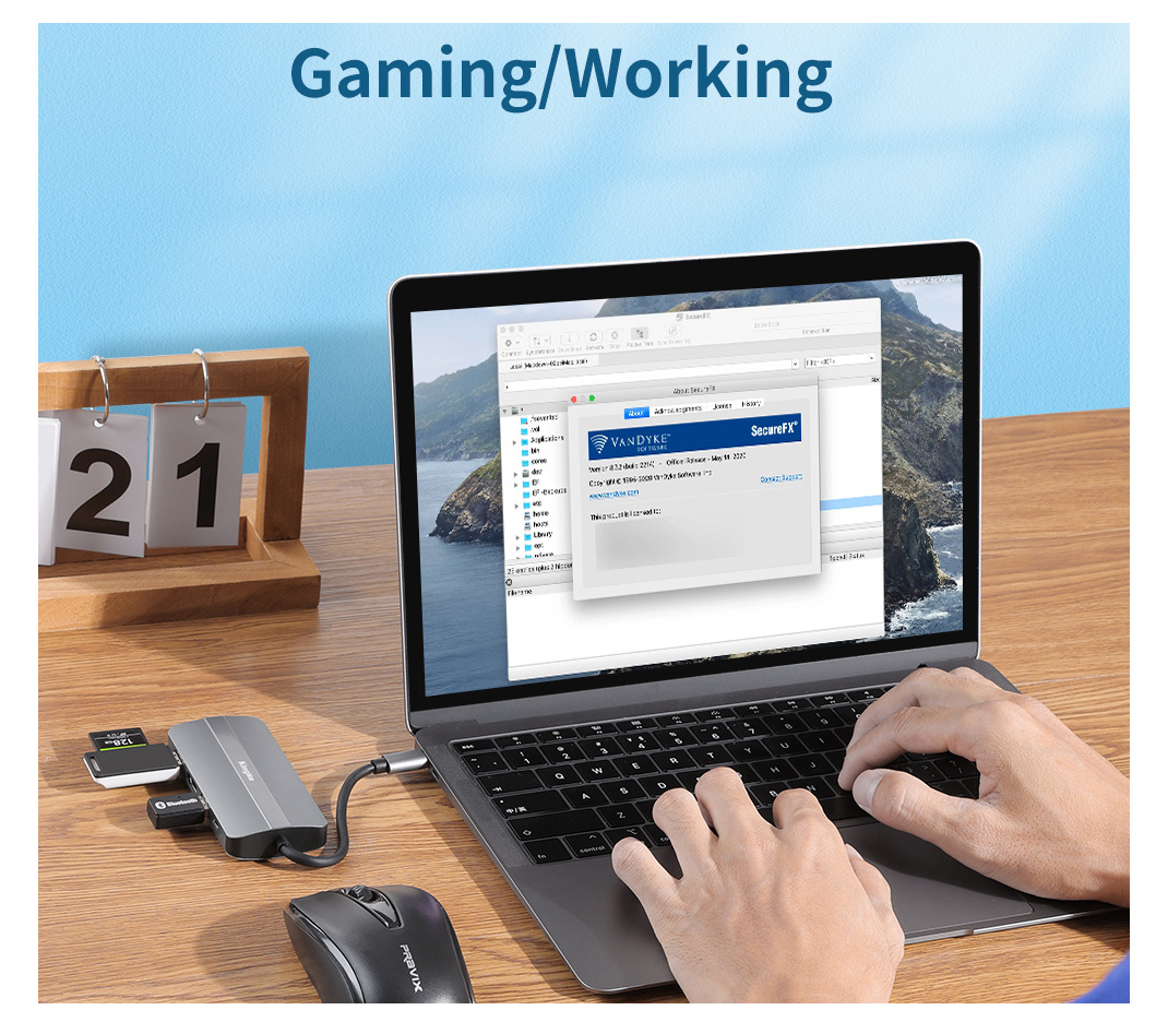 Хаб 5-в-1 Kingma BMU034, USB-C, 2х USB-A, Ethernet, HDMI 2.0