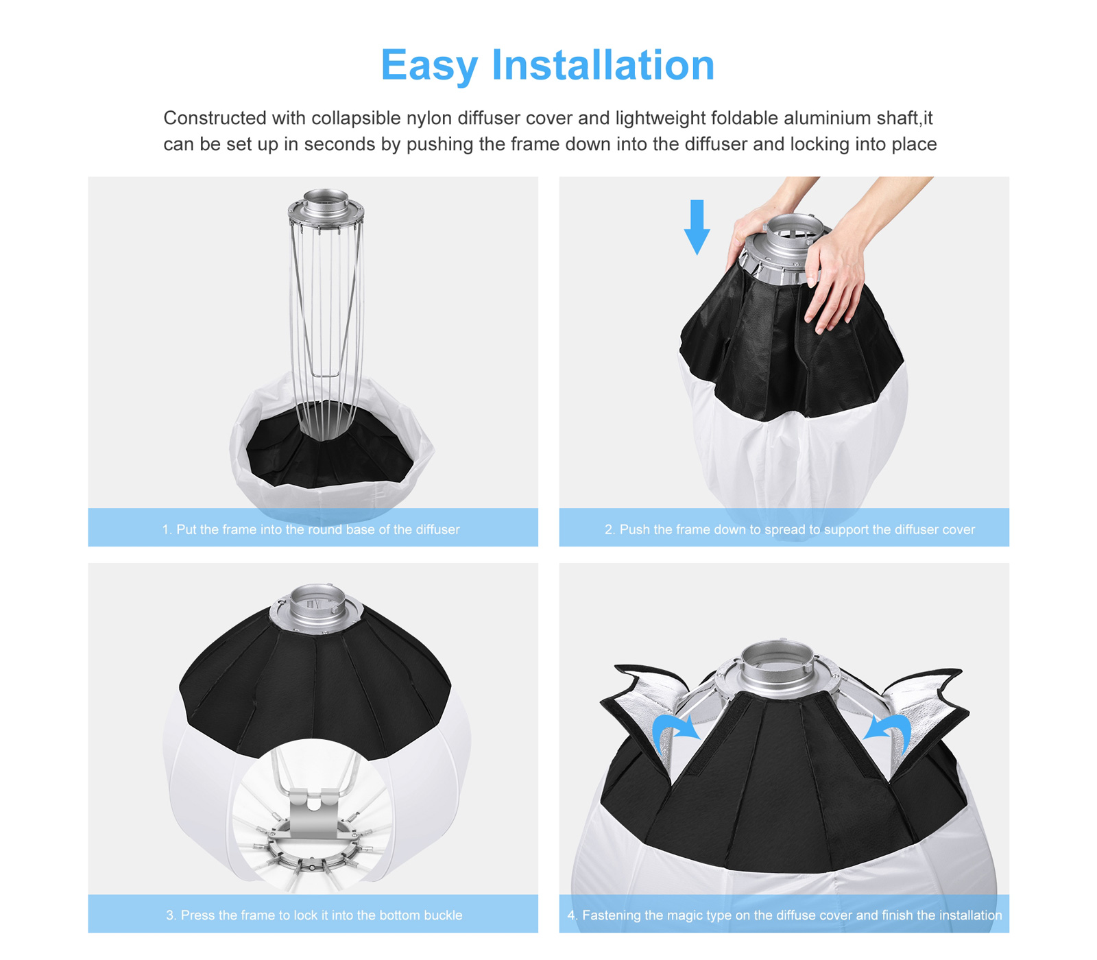 Софтбокс Puluz PU3057 Lantern Softbox, быстрораскладной, 65 см, Bowens (уцененный)