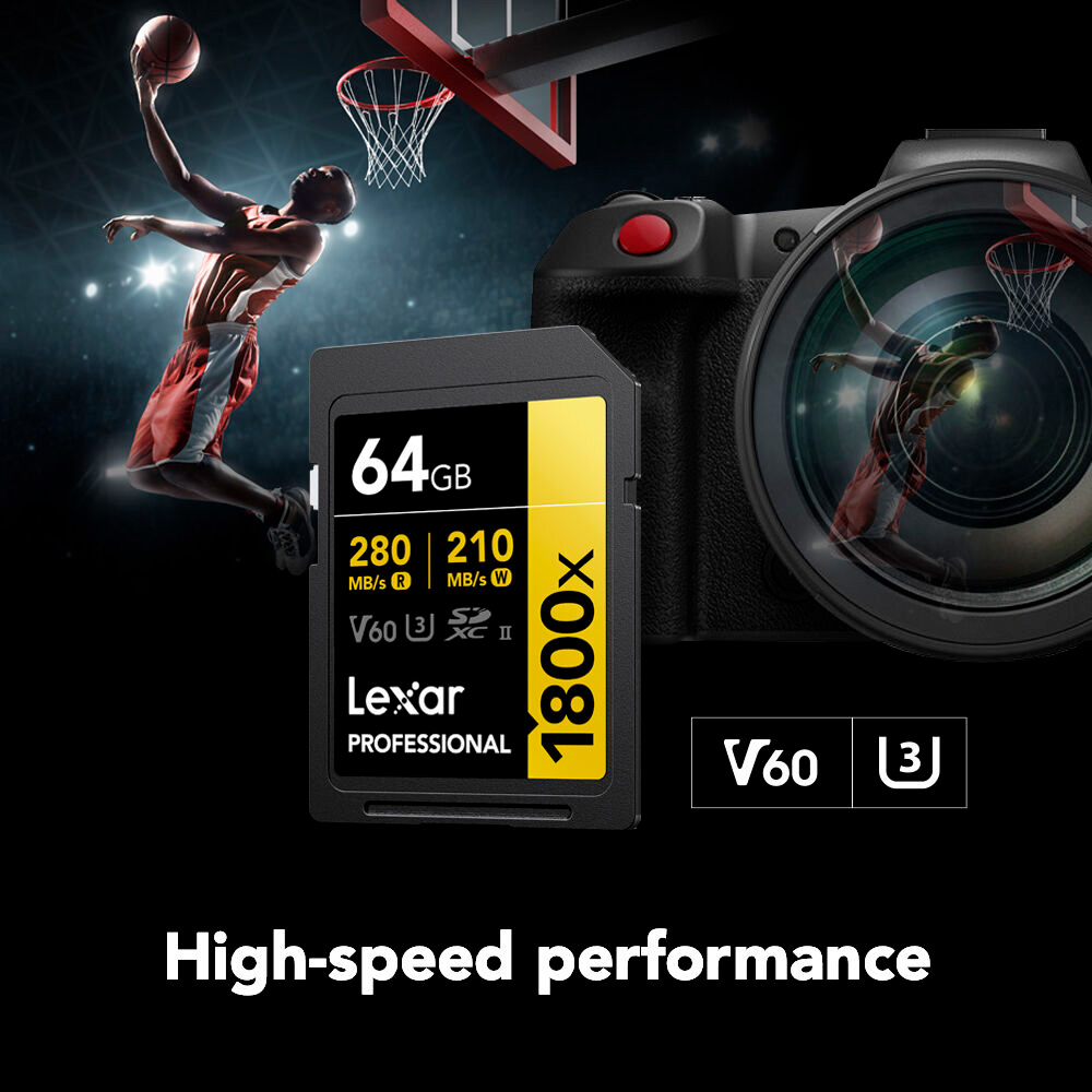 Карта памяти Lexar SDXC 64GB Professional 1800x UHS-II U3 V60 (280/210 MB/s)