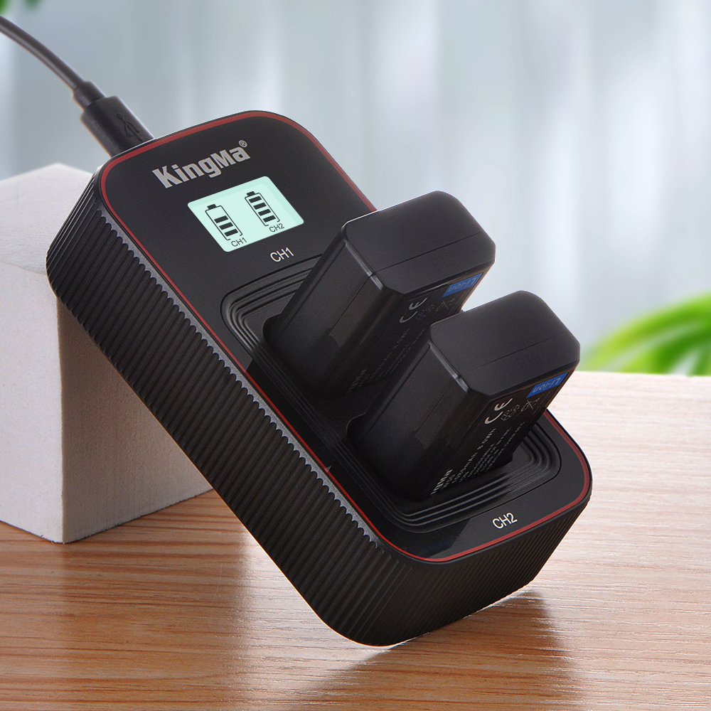 Зарядное устройство Kingma BM058-FW50 для 2х NP-FW50, USB, с дисплеем