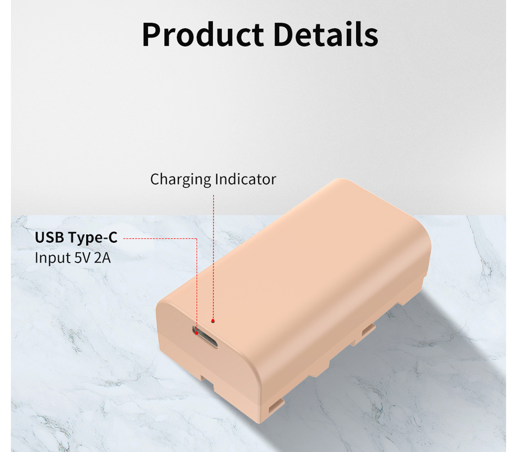 Аккумулятор Kingma NP-F550, 2600 мАч, зарядка USB-C