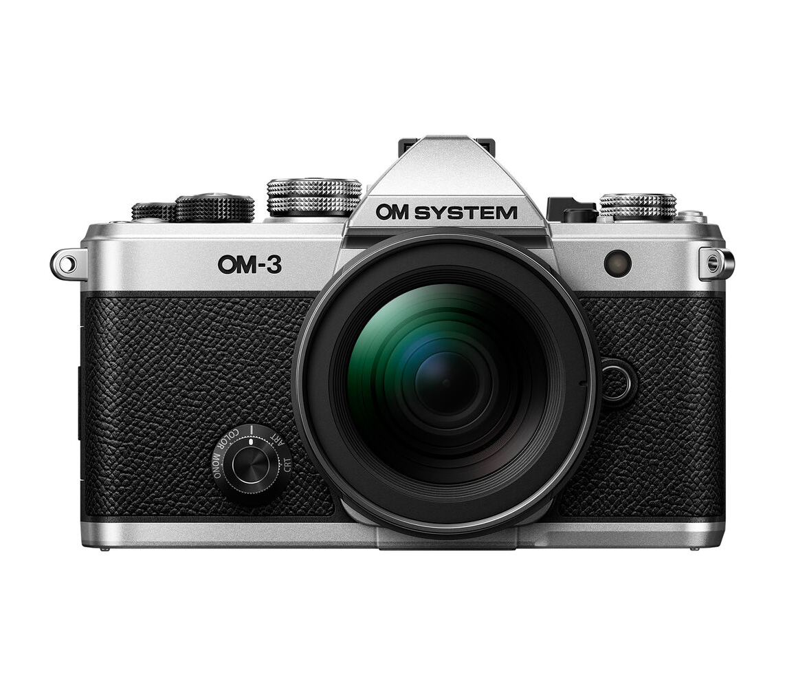 Беззеркальный фотоаппарат OM System OM-3 Kit серебристый + 12-45mm f/4.0 Pro, черный