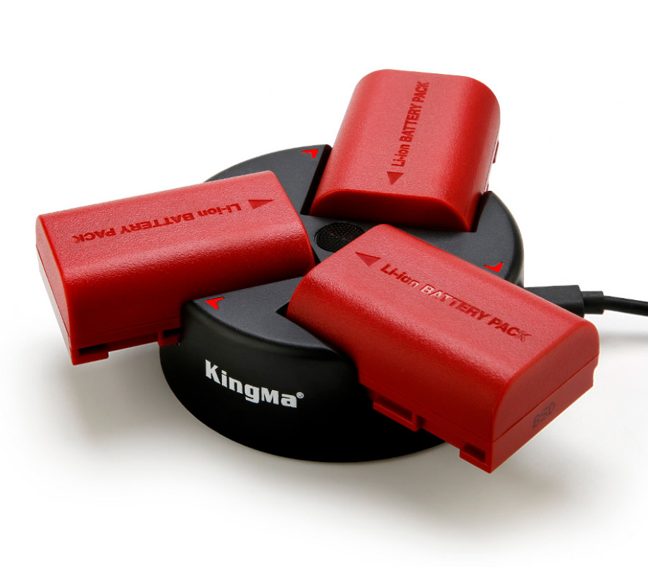 Зарядное устройство Kingma BM045-LPE6, для 3x Canon LP-E6, USB