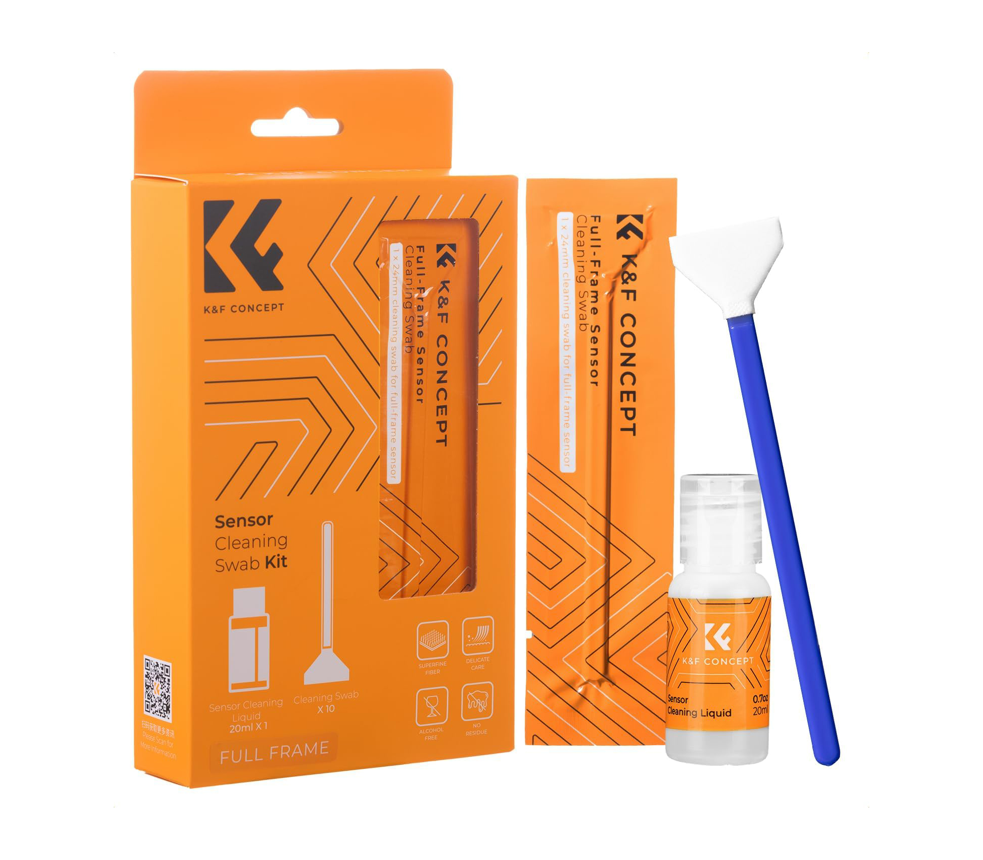 Шваброчки для чистки матриц K&F Concept 1617, для Full Frame камер (10 шт, жидкость)