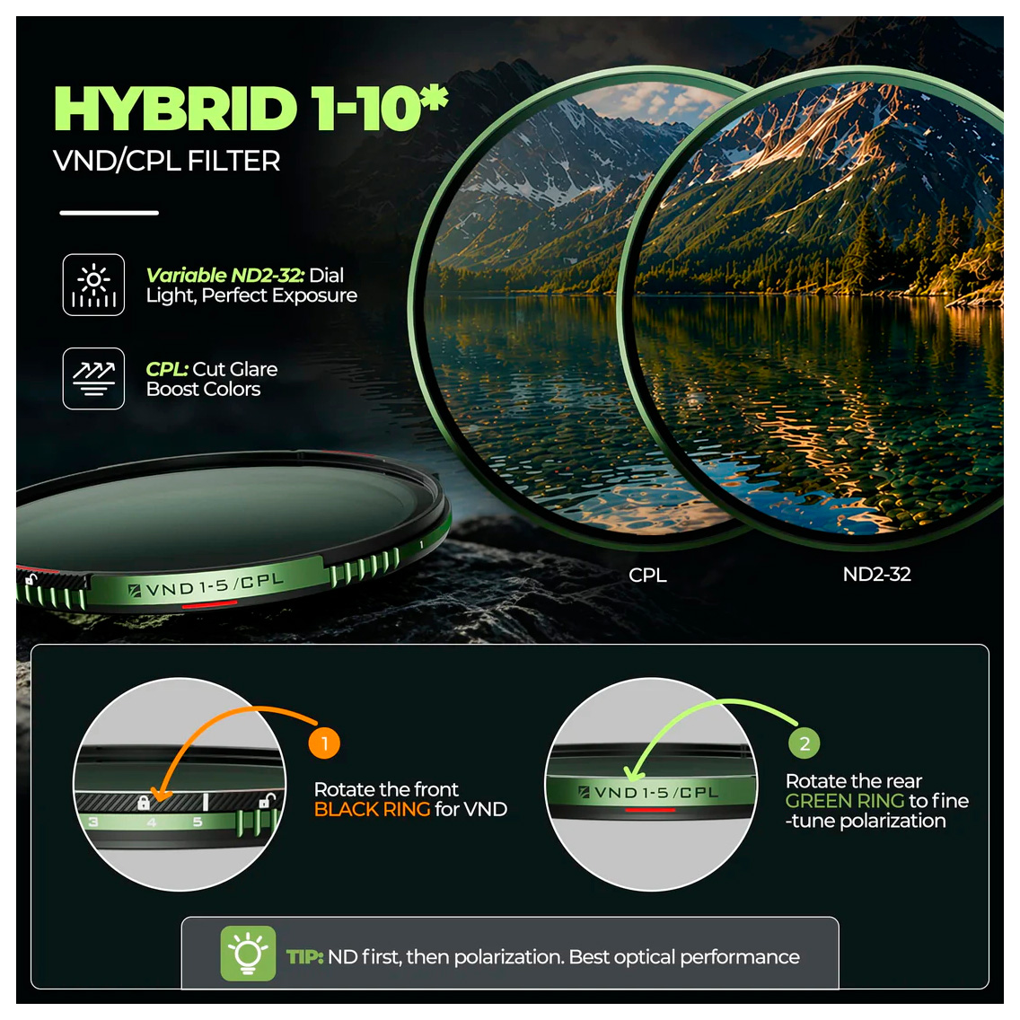 Набор фильтров Freewell Brandon Li Variable ND/CPL Basic Kit 67mm