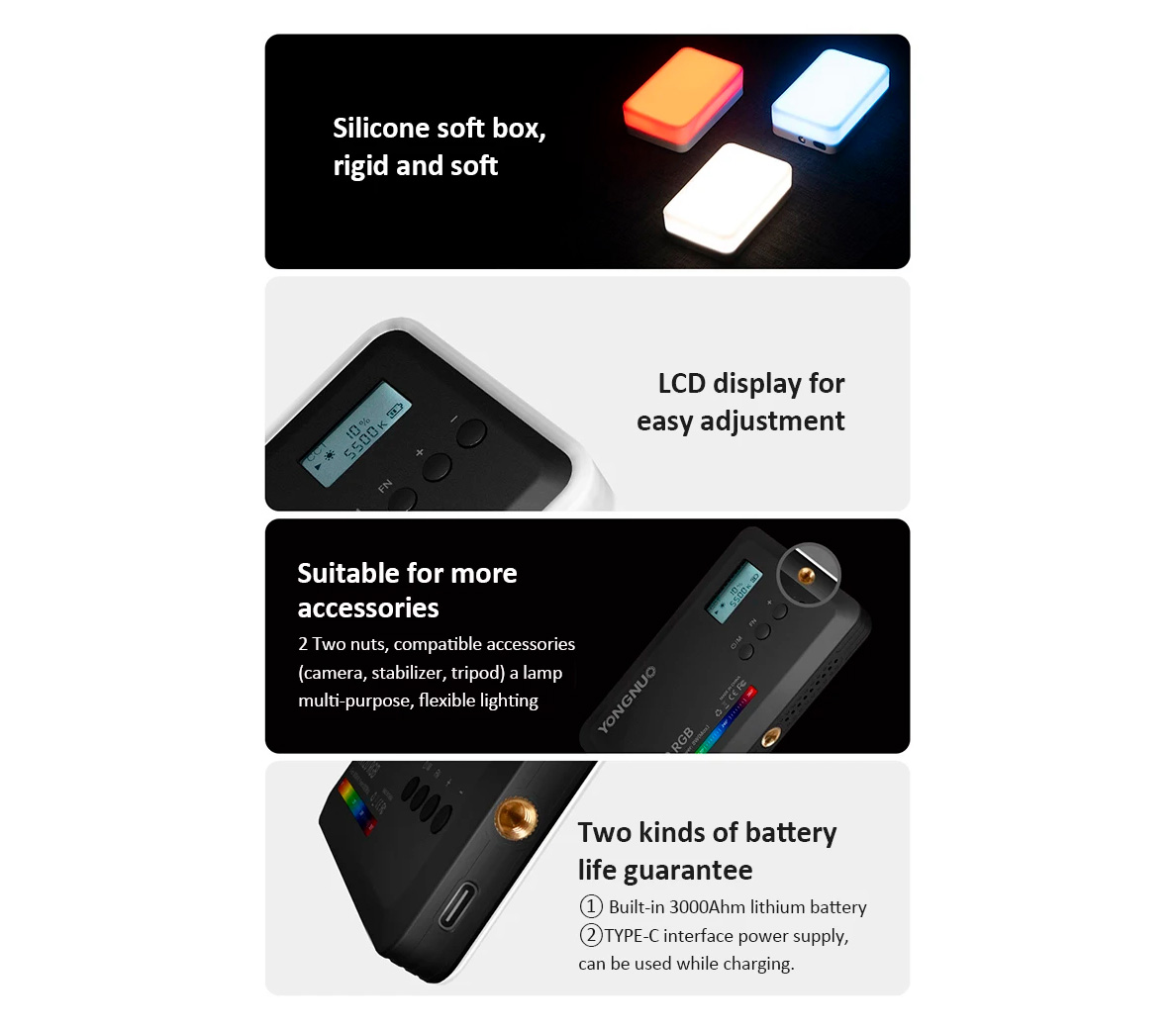 Осветитель Yongnuo YN120 RGB, 2500-9000К, 8 Вт