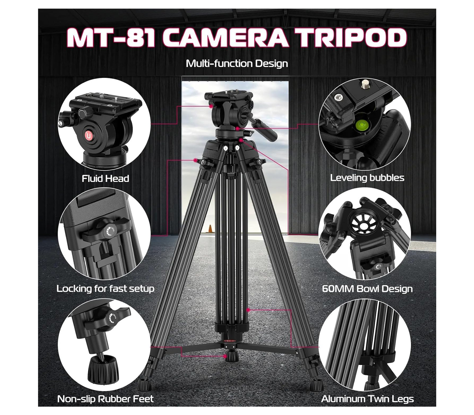 Штатив Ulanzi MT-81 с жидкостной головой, для видео