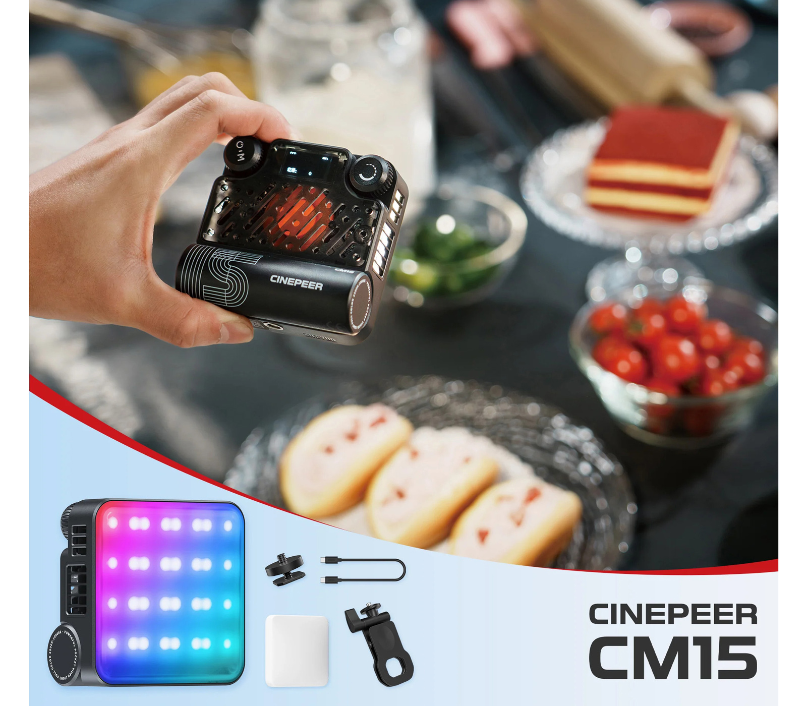 Осветитель Zhiyun CINEPEER CM15, 2500-10000К, RGB, 15 Вт