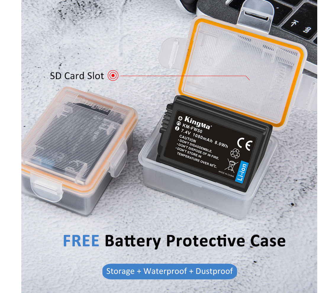 Зарядное устройство Kingma BM058 + 2 аккумулятора NP-FW50 (1080 мАч)