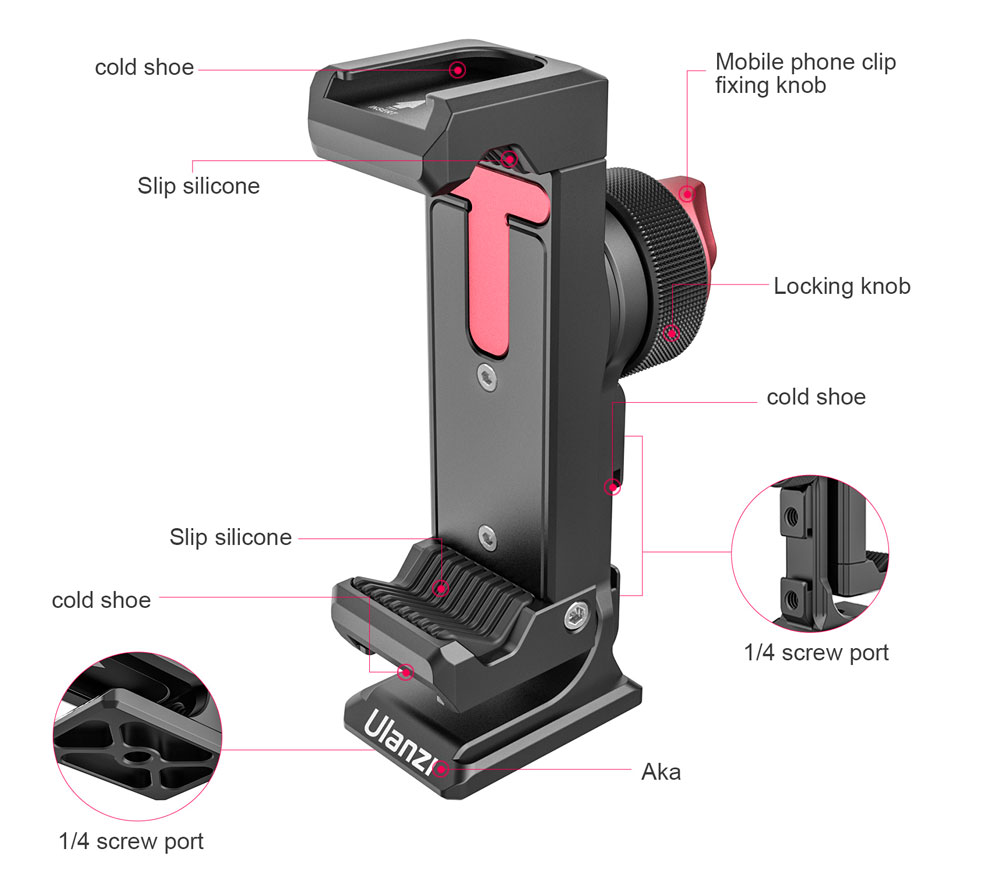 Держатель для телефона Ulanzi ST-27 IV Metal Phone Clip