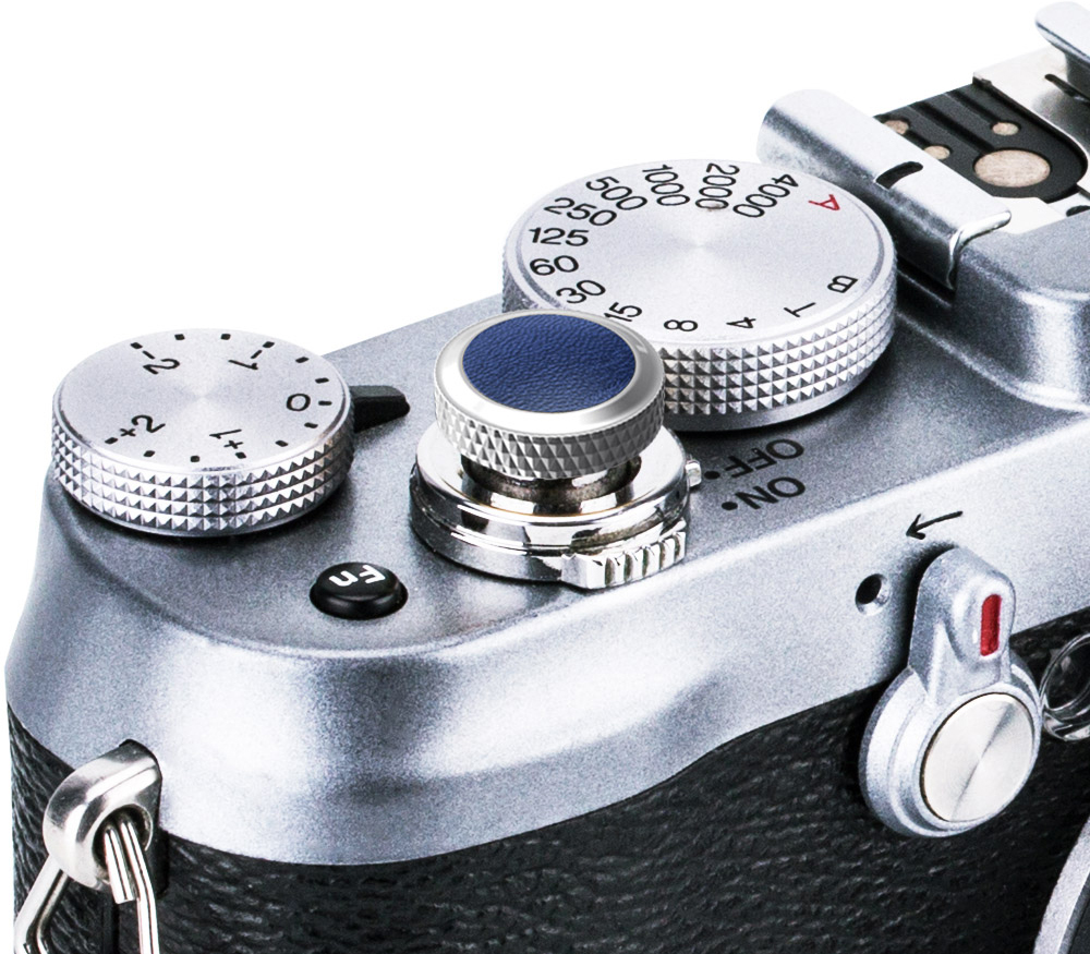 Спусковая кнопка JJC SRB-GR Blue, мягкая, резьбовая, серая/синяя