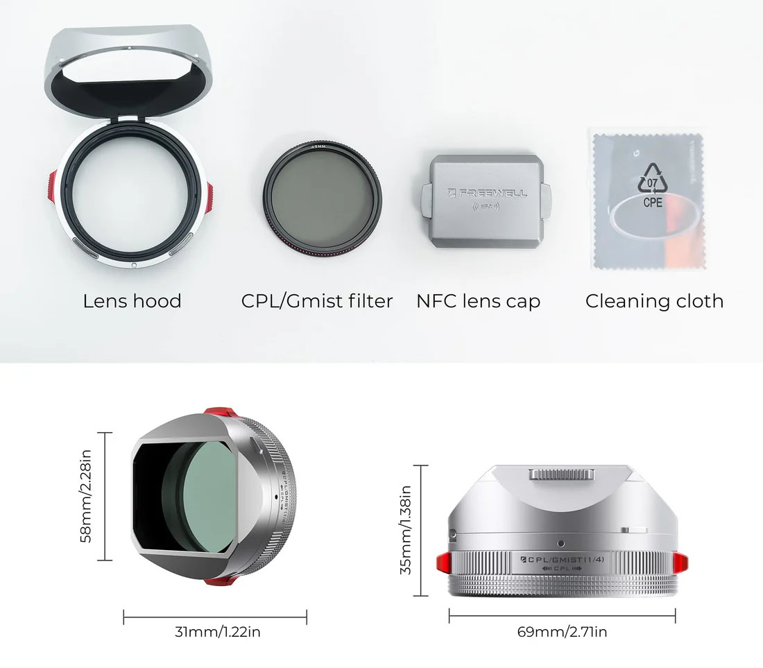 Бленда Freewell Fuji X100 Series Real Lens Hood Silver