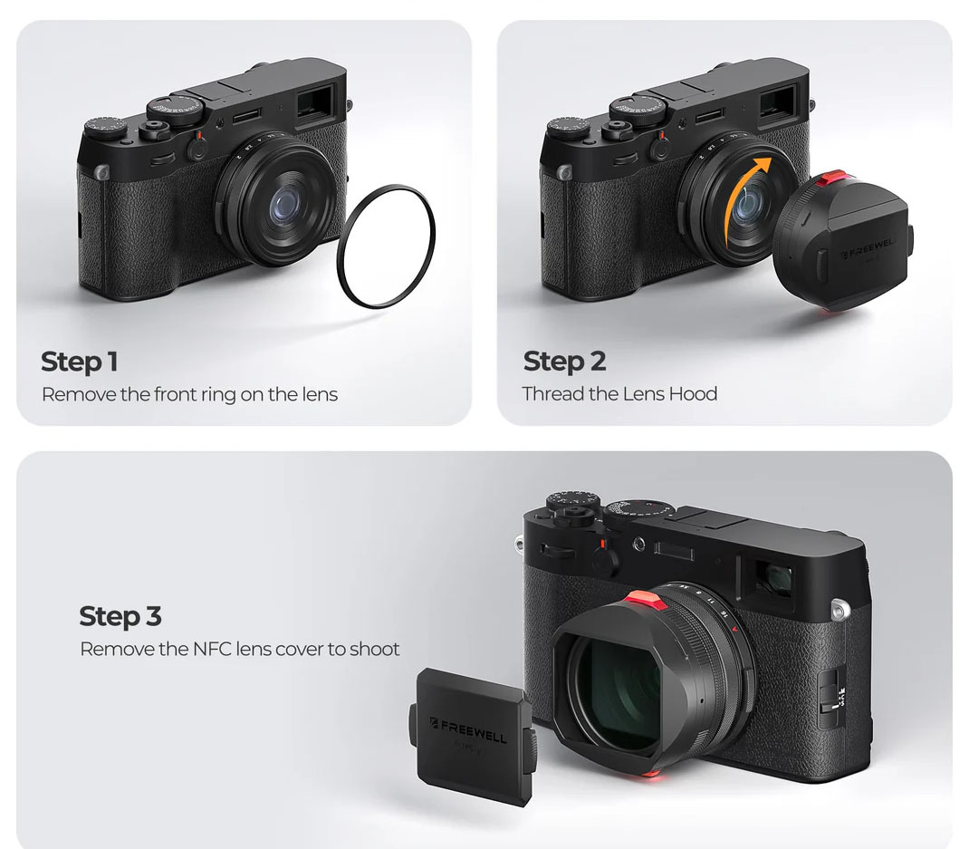 Бленда Freewell Fuji X100 Series Real Lens Hood Black