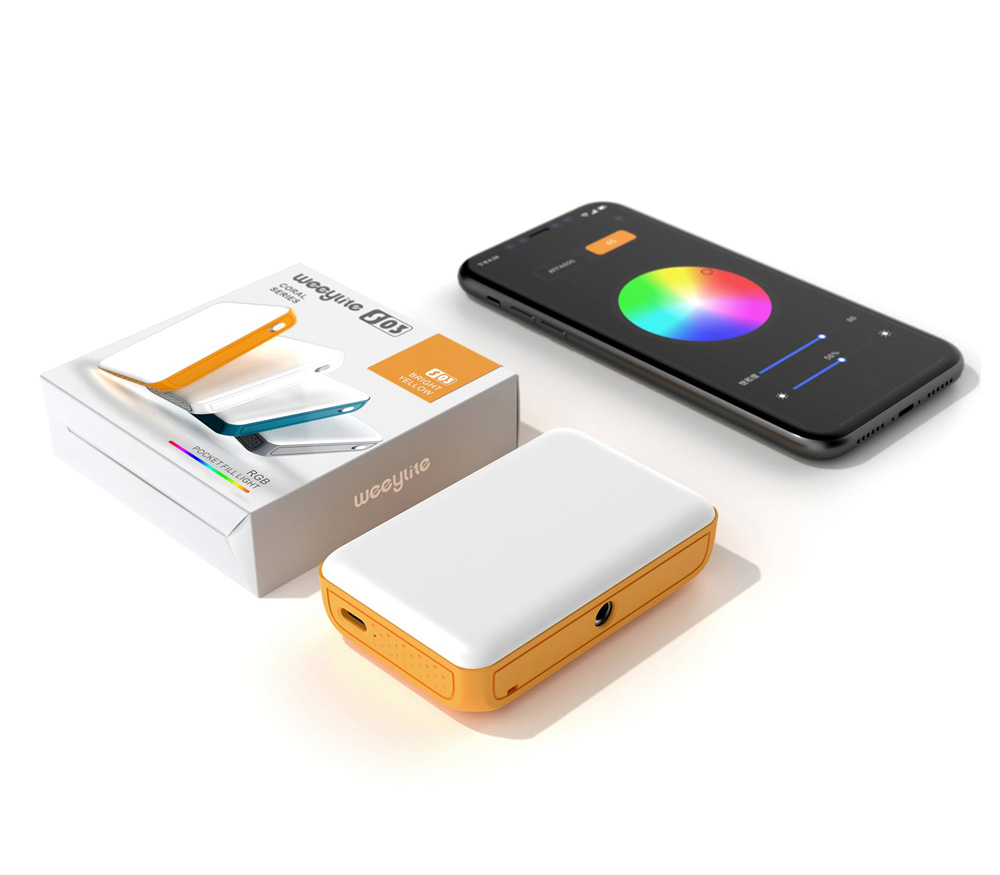 Осветитель Viltrox Weeylite S03, светодиодный, 2800-6800К, RGB, 4 Вт, желтый (уцененный)