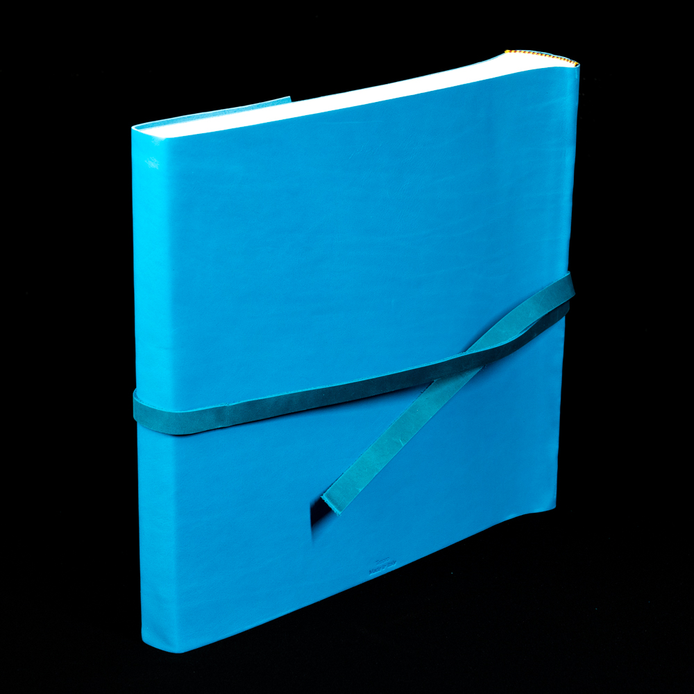 Кожаный фотоальбом Florentia 30х30 см, 100 страниц "Tifani " бирюзовый