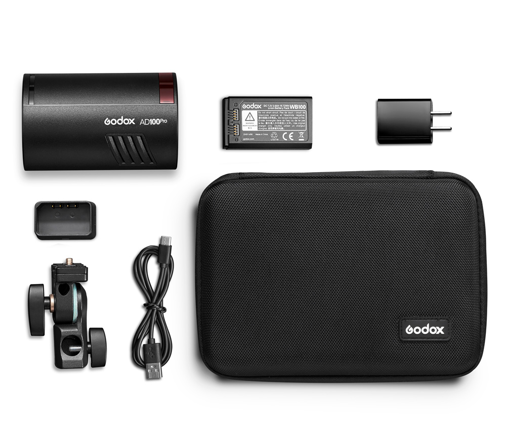 Вспышка Godox Witstro AD100Pro, 100 Дж, черная (TTL, HSS, аккумулятор)
