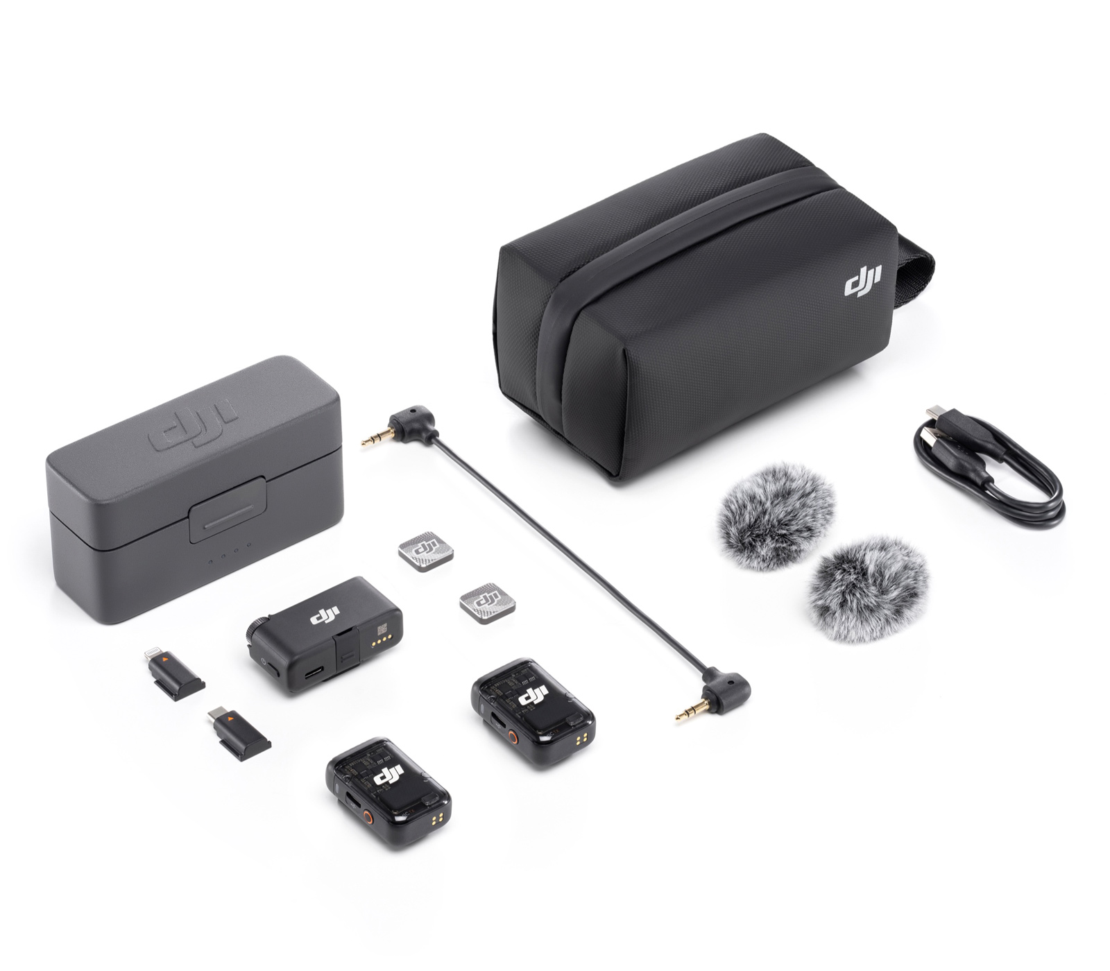 Беспроводная система DJI Mic 2, 2 TX + 1 RX + зарядный кейс, 3.5 мм, USB-C, Lightning
